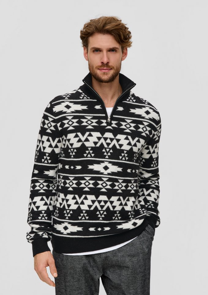 s.Oliver Strickpullover Troyer mit Jacquard-Muster s.Oliver Strickpullover Troyer mit Jacquard-Muster von s.Oliver