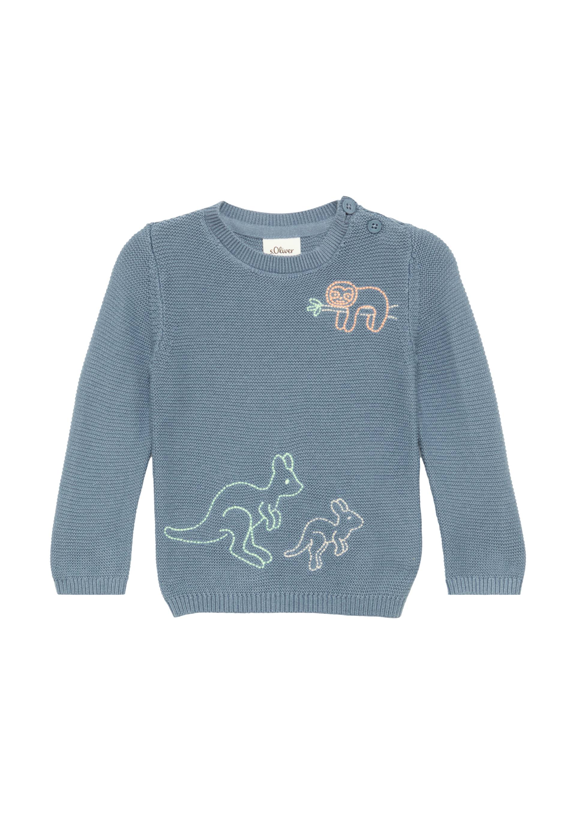 s.Oliver - Strickpullover aus Baumwollmix mit Stickereien, Babys, blau s.Oliver - Strickpullover aus Baumwollmix mit Stickereien, Babys, blau von s.Oliver