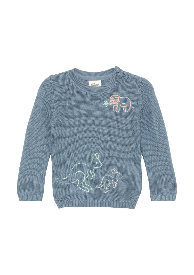 s.Oliver - Strickpullover aus Baumwollmix mit Stickereien, Babys, blau s.Oliver - Strickpullover aus Baumwollmix mit Stickereien, Babys, blau von s.Oliver