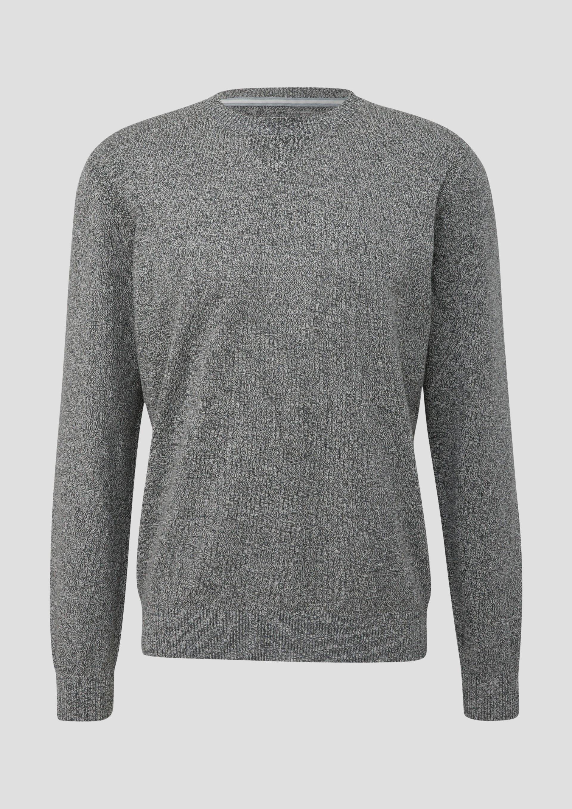 s.Oliver - Strickpullover aus Effektgarn, Herren, grau von s.Oliver