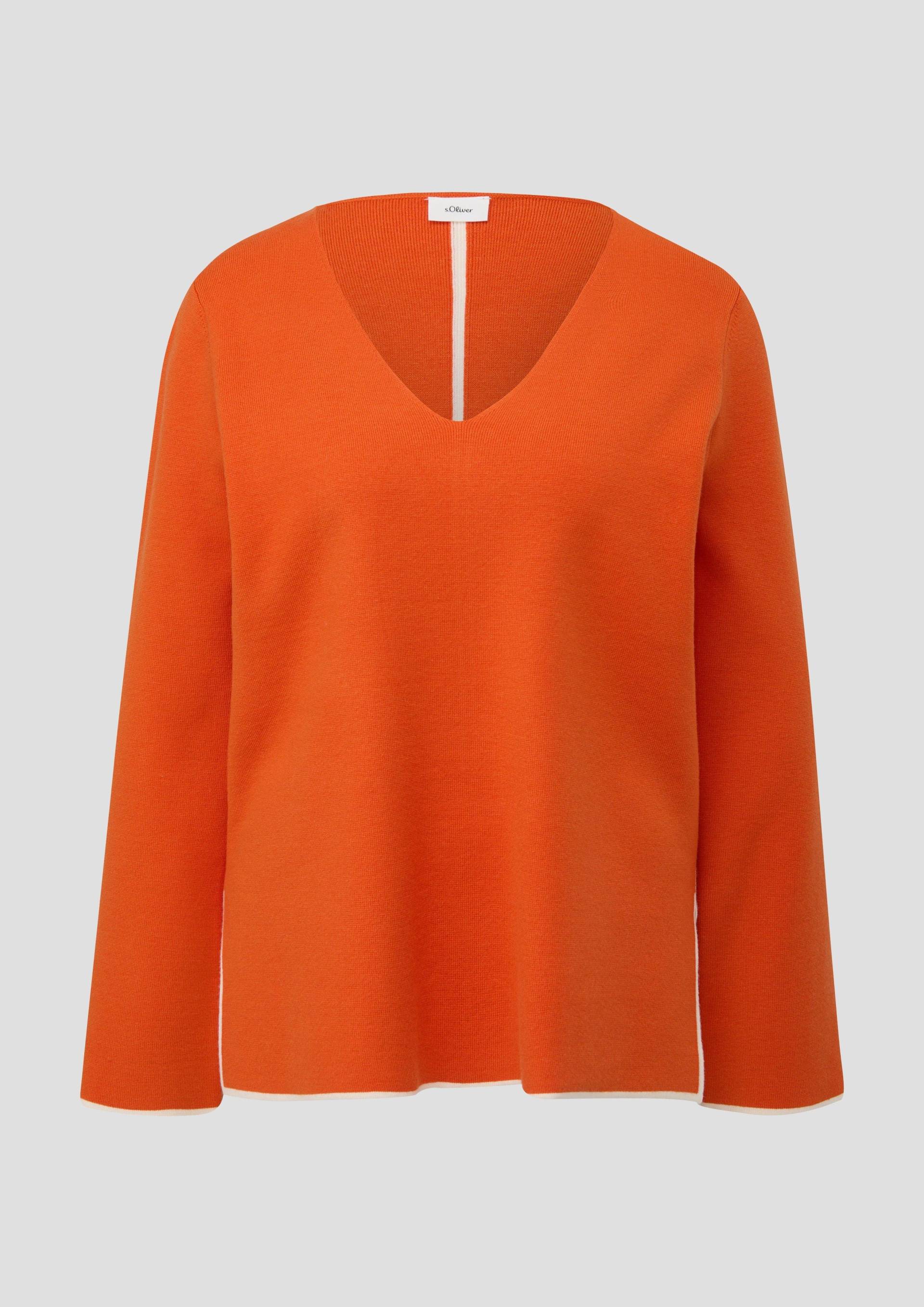 s.Oliver - Strickpullover aus Viskosemix, Damen, Orange von s.Oliver