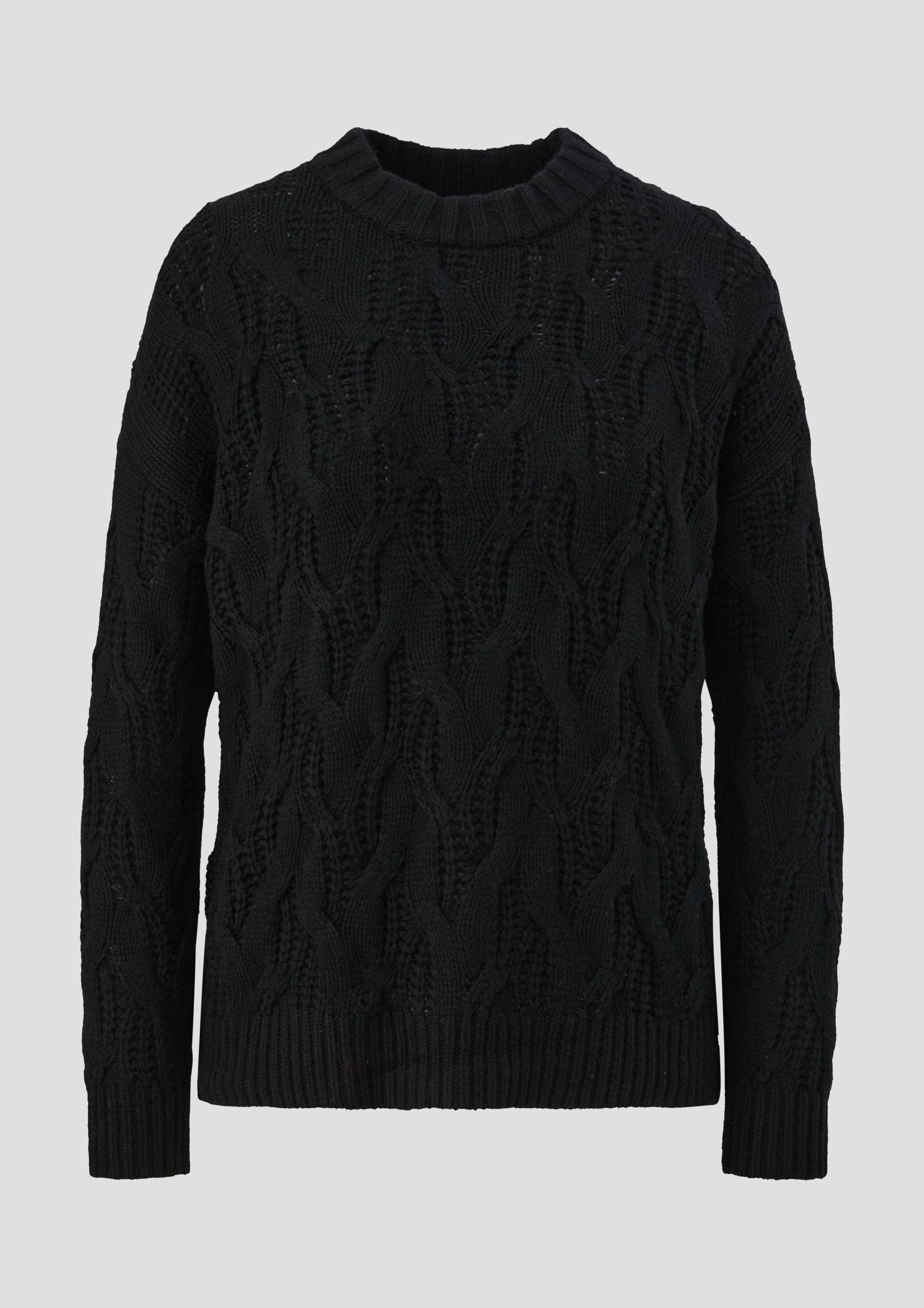 s.Oliver - Strickpullover aus Viskosemix, Damen, schwarz von s.Oliver