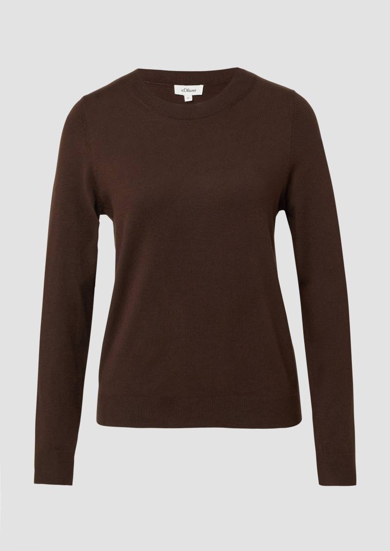 s.Oliver - Strickpullover aus Viskosemix, Damen, braun von s.Oliver