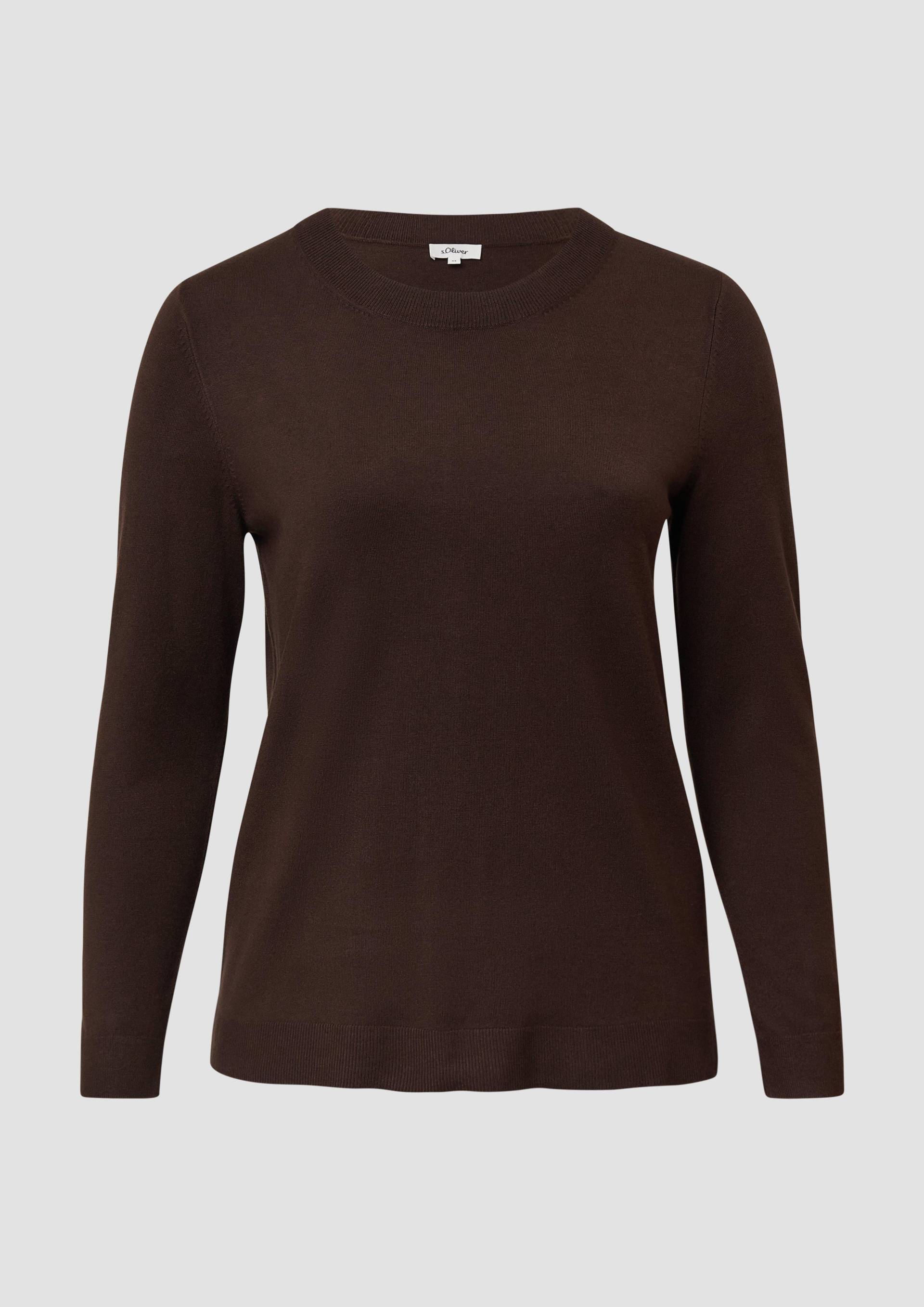 s.Oliver - Strickpullover aus Viskosemix mit Rippbündchen, Damen, braun s.Oliver - Strickpullover aus Viskosemix mit Rippbündchen, Damen, braun von s.Oliver