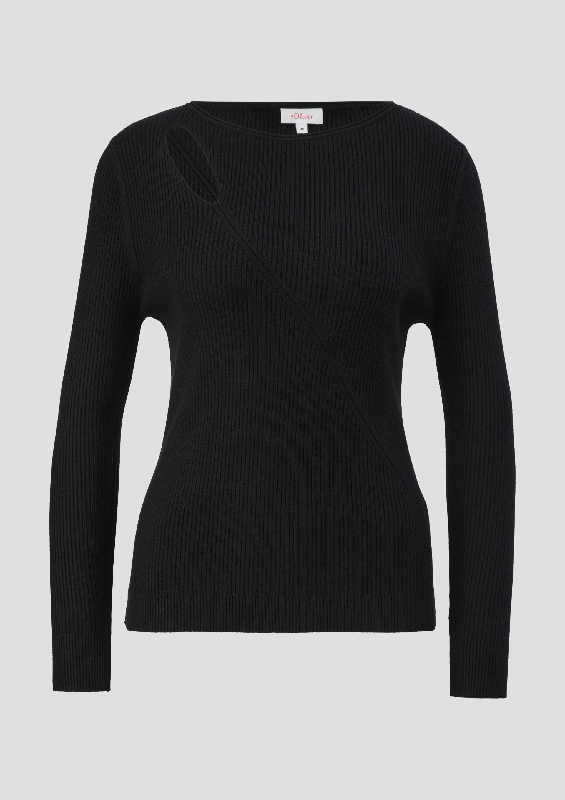 s.Oliver - Strickpullover aus Viskosestretch, Damen, schwarz von s.Oliver