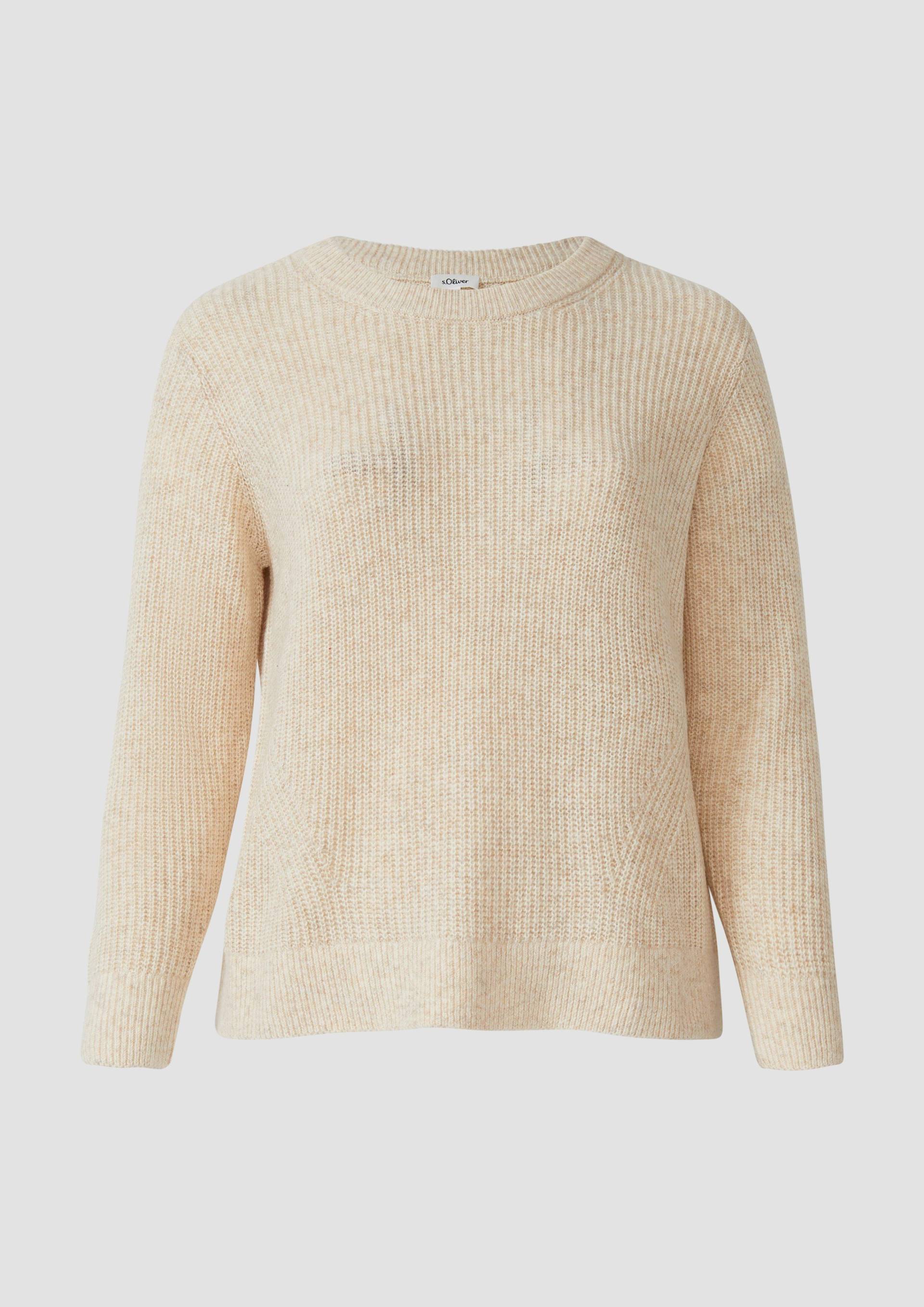 s.Oliver - Strickpullover aus Wollmix, Damen, Beige von s.Oliver