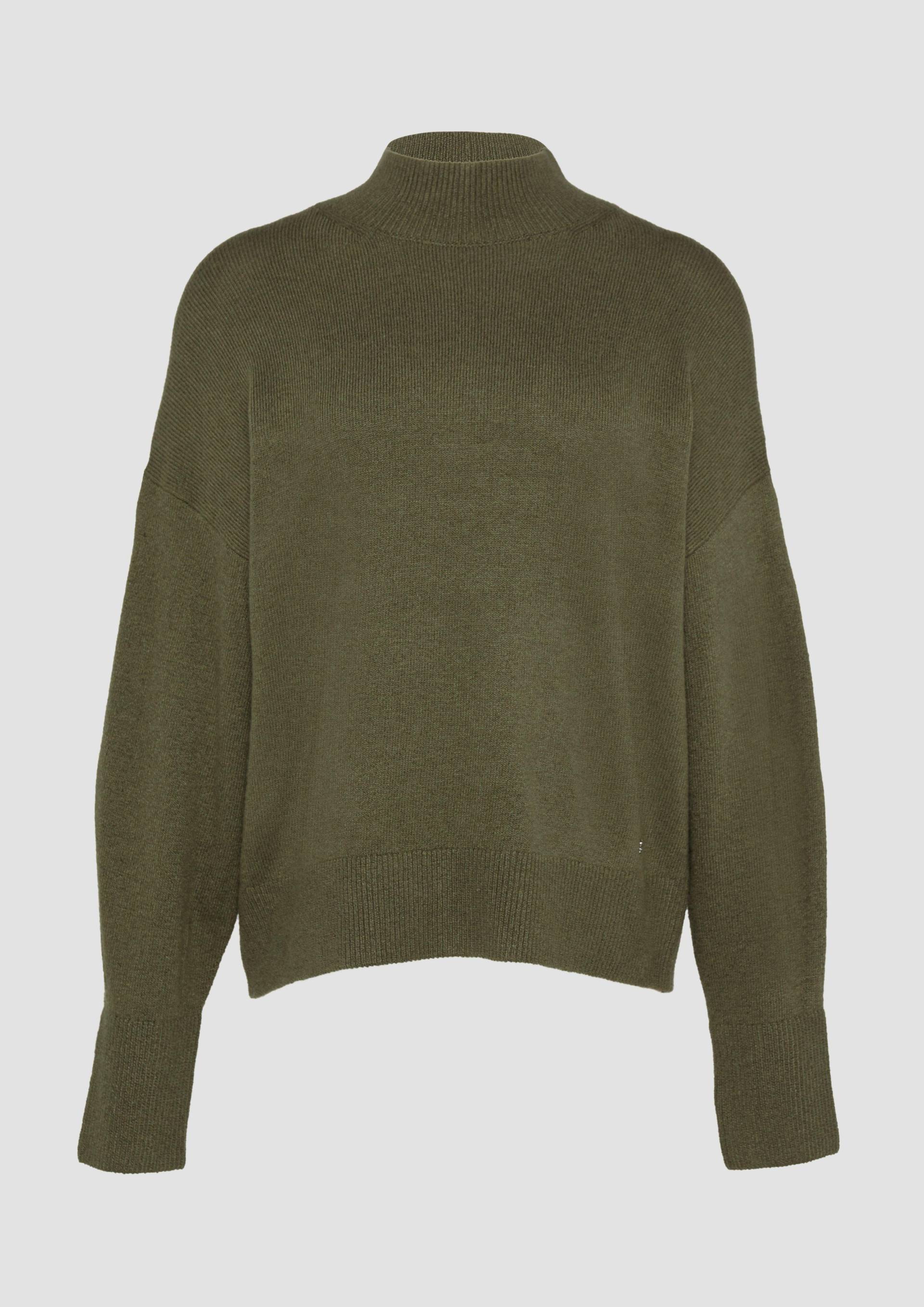 s.Oliver - Strickpullover im Relaxed Fit mit Stehkragen, Damen, Grün von s.Oliver