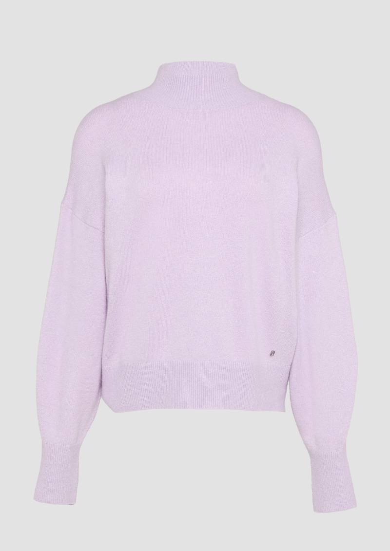 s.Oliver - Strickpullover im Relaxed Fit mit Stehkragen, Damen, lila von s.Oliver