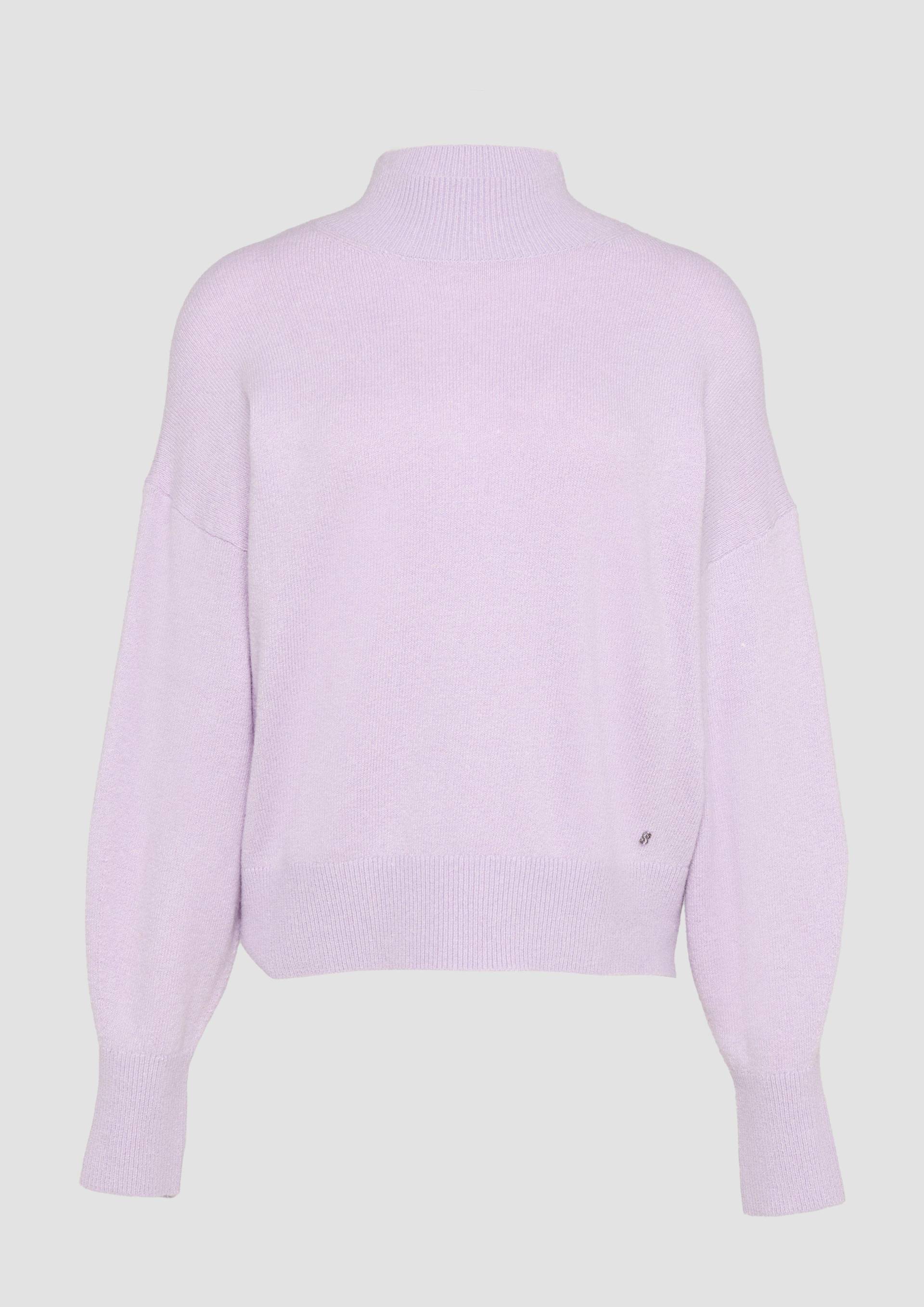 s.Oliver - Strickpullover im Relaxed Fit mit Stehkragen, Damen, lila von s.Oliver