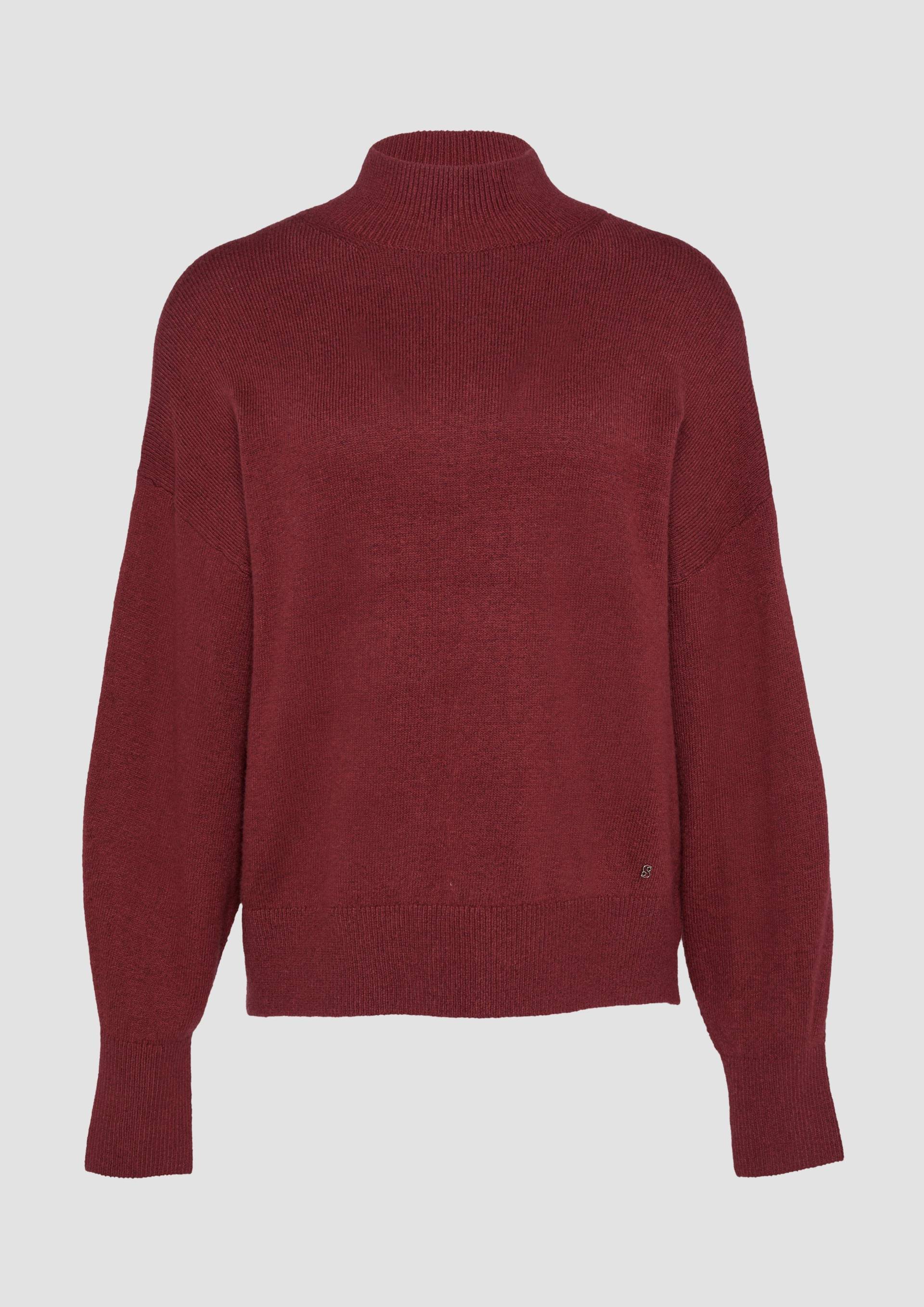 s.Oliver - Strickpullover im Relaxed Fit mit Stehkragen, Damen, rot von s.Oliver