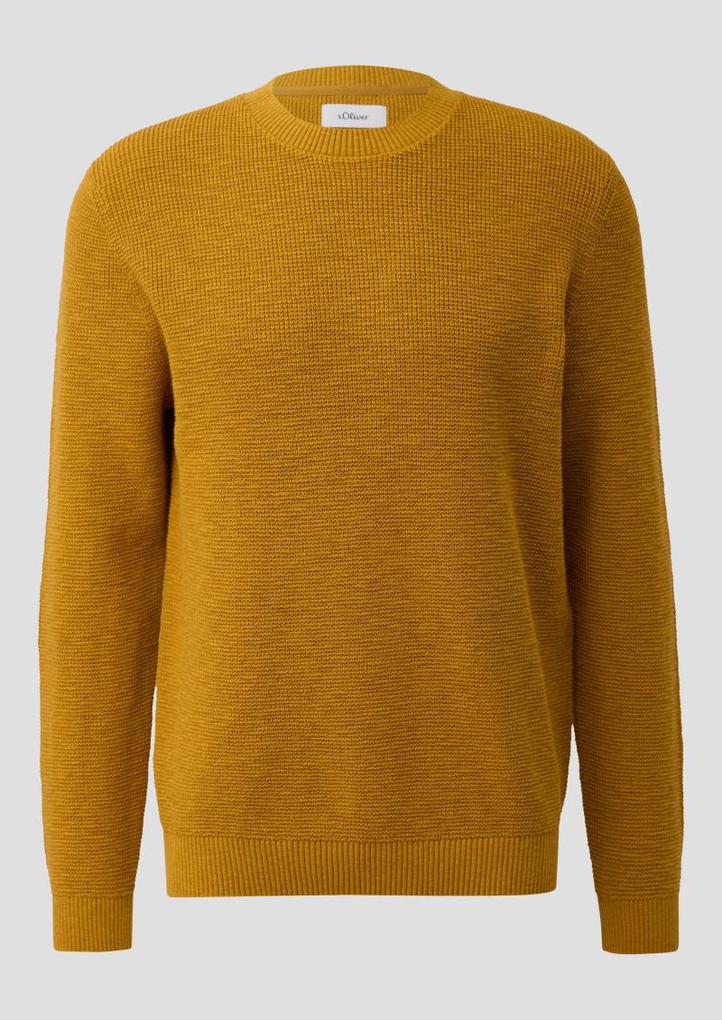 s.Oliver - Strickpullover mit Crew Neck und Strukturmuster, Herren, gelb s.Oliver - Strickpullover mit Crew Neck und Strukturmuster, Herren, gelb von s.Oliver