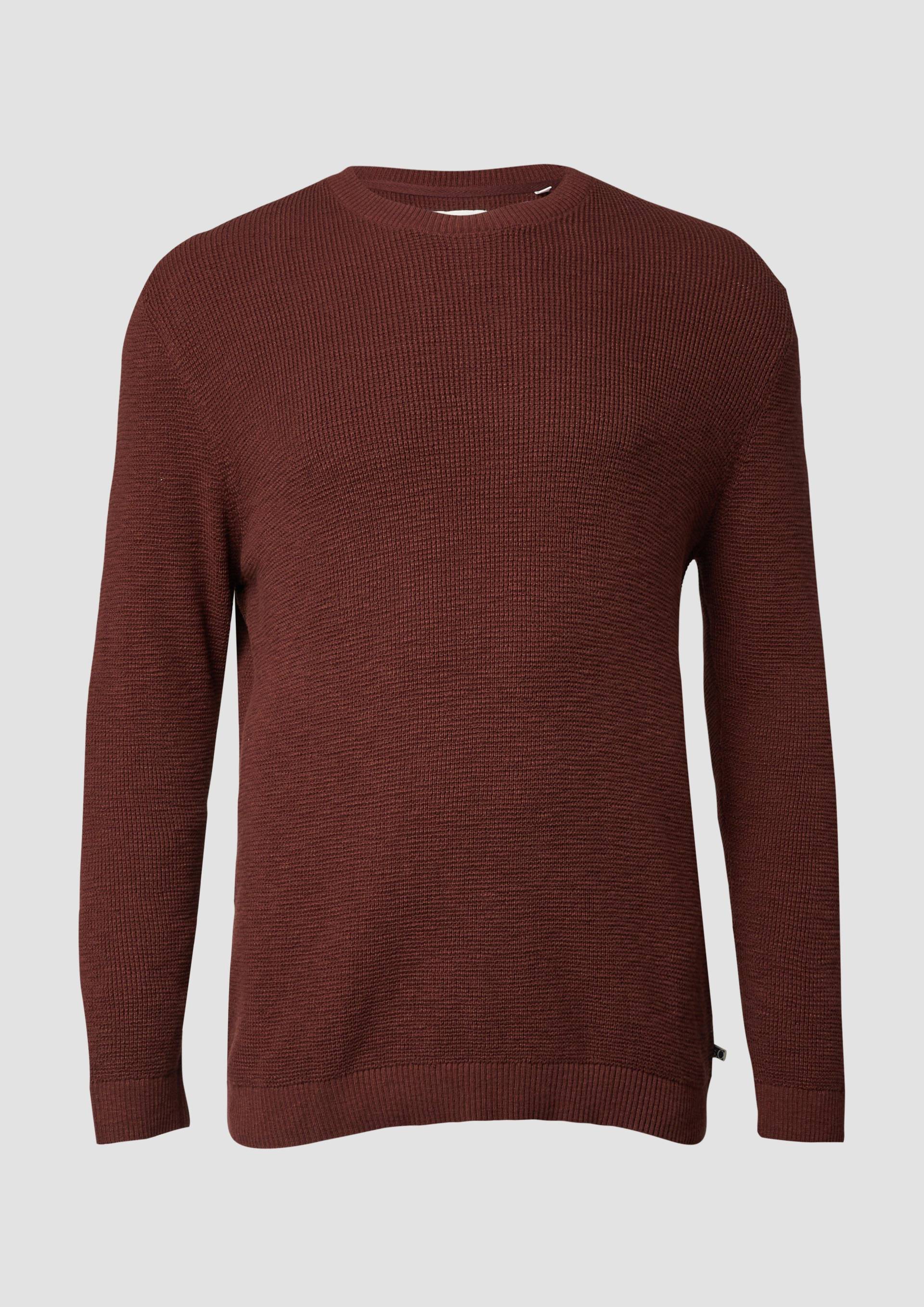 s.Oliver - Strickpullover mit Crew Neck und Strukturmuster, Herren, rot von s.Oliver