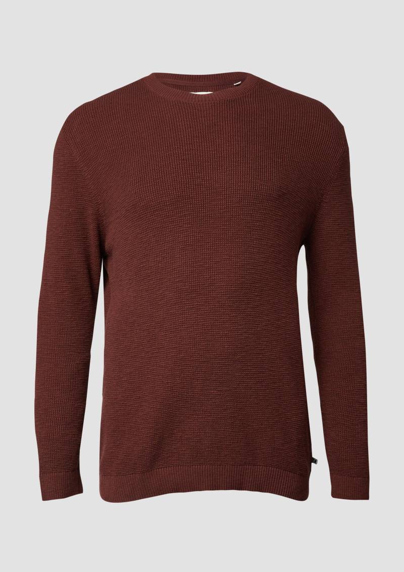 s.Oliver - Strickpullover mit Crew Neck und Strukturmuster, Herren, rot von s.Oliver