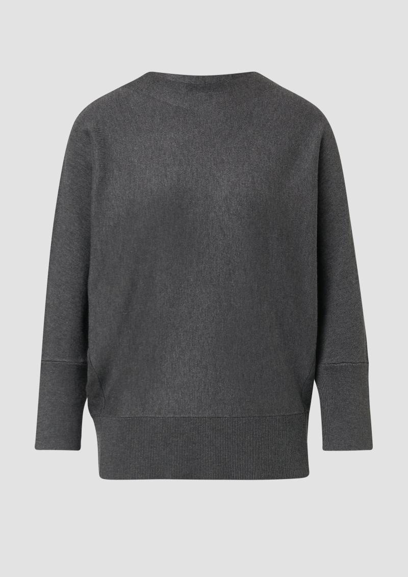 s.Oliver - Strickpullover mit Fledermausärmeln und Rippbündchen, Damen, grau von s.Oliver
