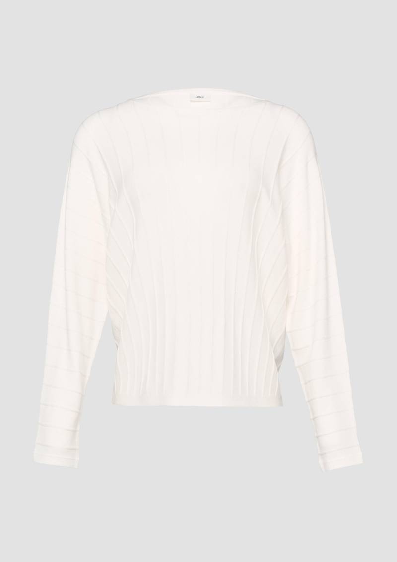 s.Oliver - Strickpullover mit Fledermausarm und Strukturmuster, Damen, creme von s.Oliver