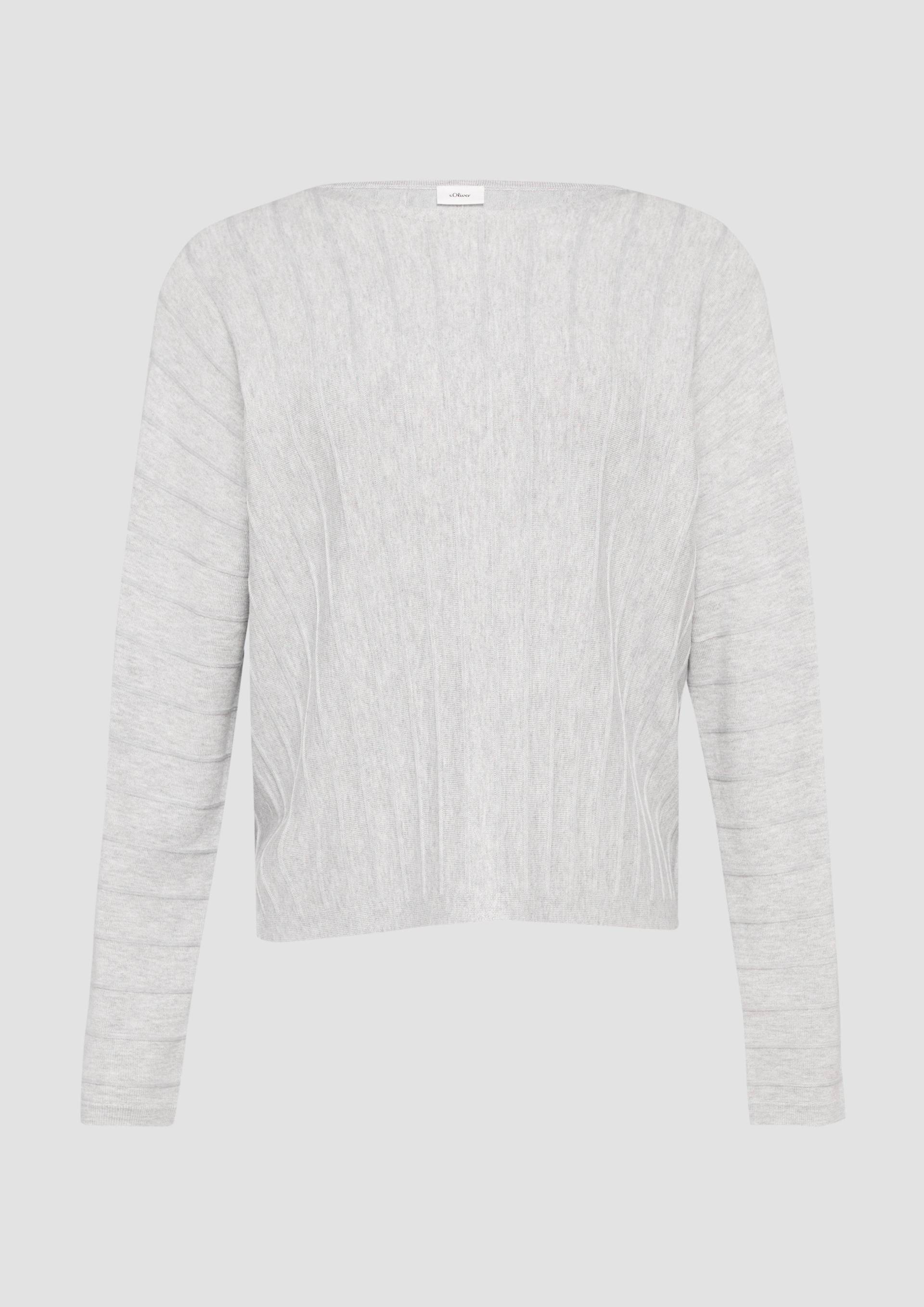 s.Oliver - Strickpullover mit Fledermausarm und Strukturmuster, Damen, grau von s.Oliver