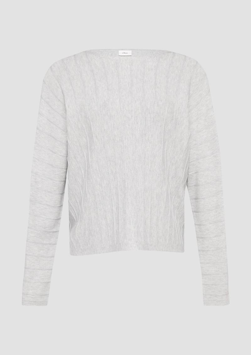 s.Oliver - Strickpullover mit Fledermausarm und Strukturmuster, Damen, grau von s.Oliver