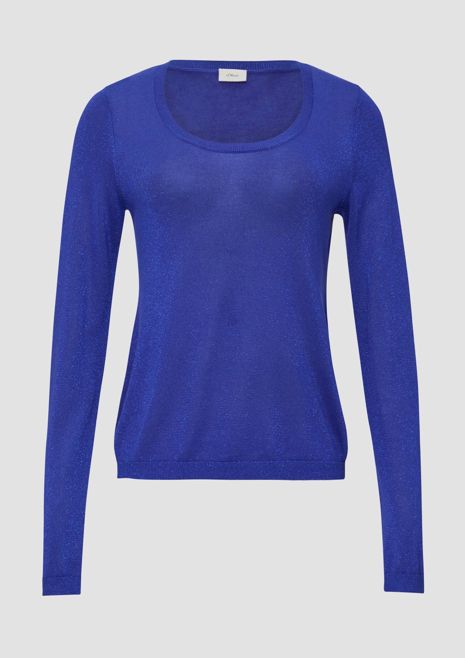 s.Oliver - Strickpullover mit Glitzergarn, Damen, blau von s.Oliver