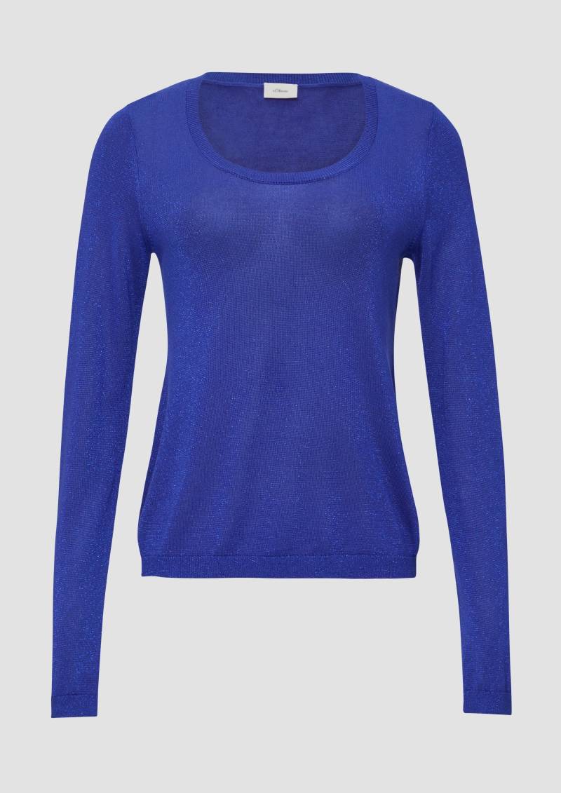 s.Oliver - Strickpullover mit Glitzergarn, Damen, blau von s.Oliver