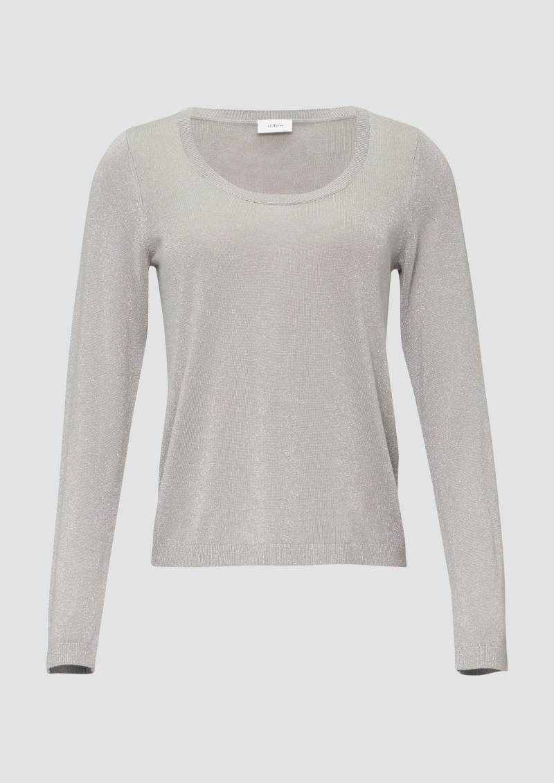 s.Oliver - Strickpullover mit Glitzergarn, Damen, grau von s.Oliver