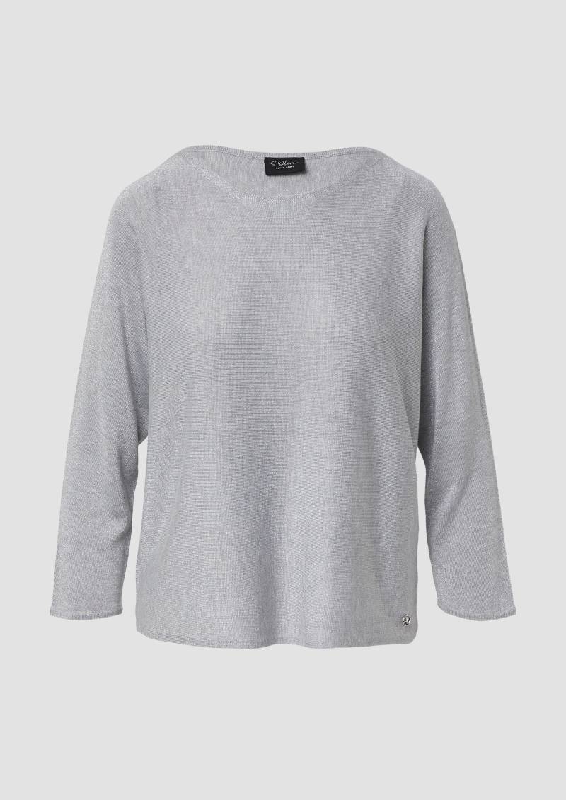 s.Oliver - Strickpullover mit Glitzergarn und 3/4-Fledermausärmeln, Damen, grau von s.Oliver