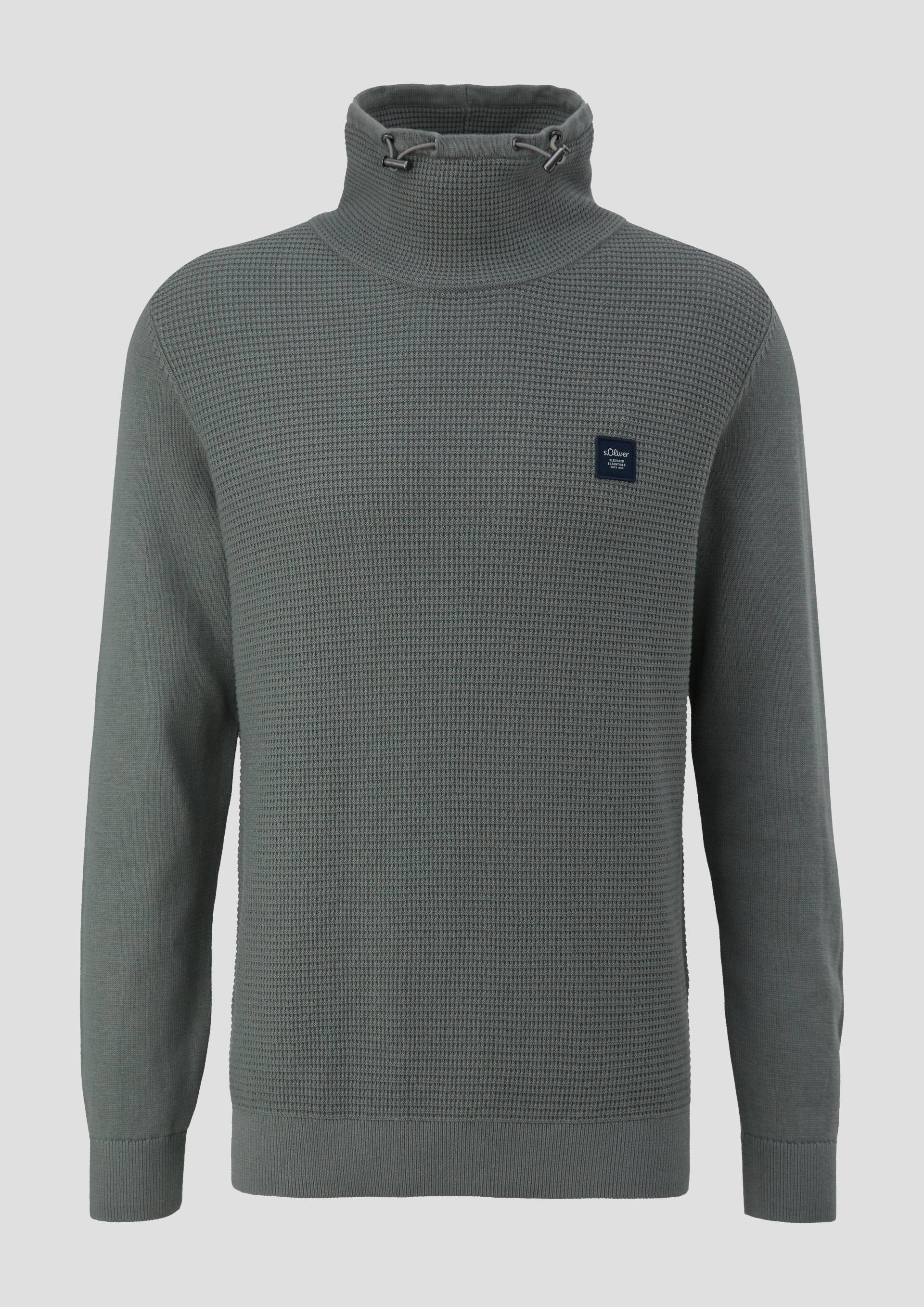 s.Oliver - Strickpullover mit Jersey-Ärmeln, Herren, grau von s.Oliver