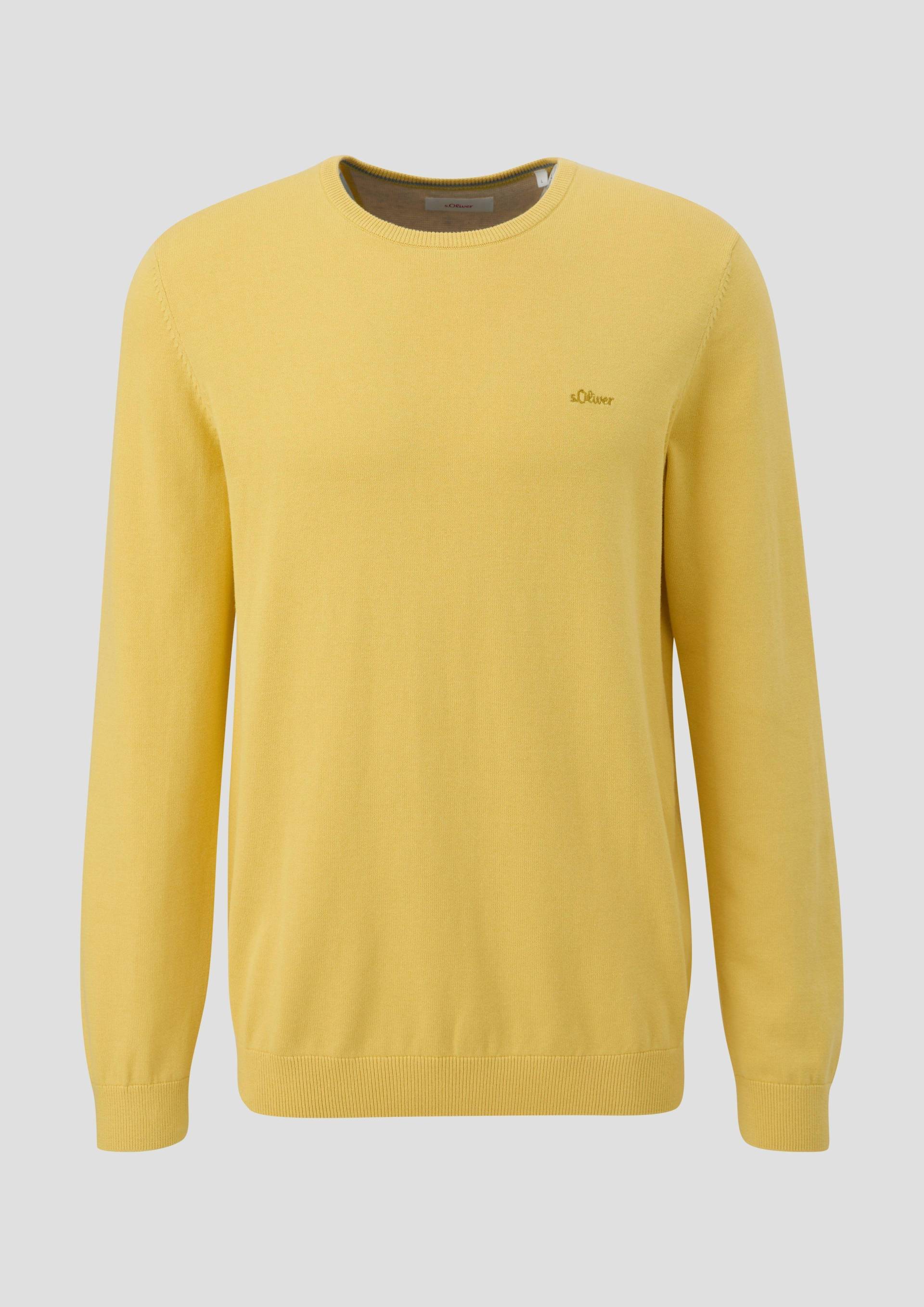 s.Oliver - Strickpullover mit Logo, Herren, gelb von s.Oliver