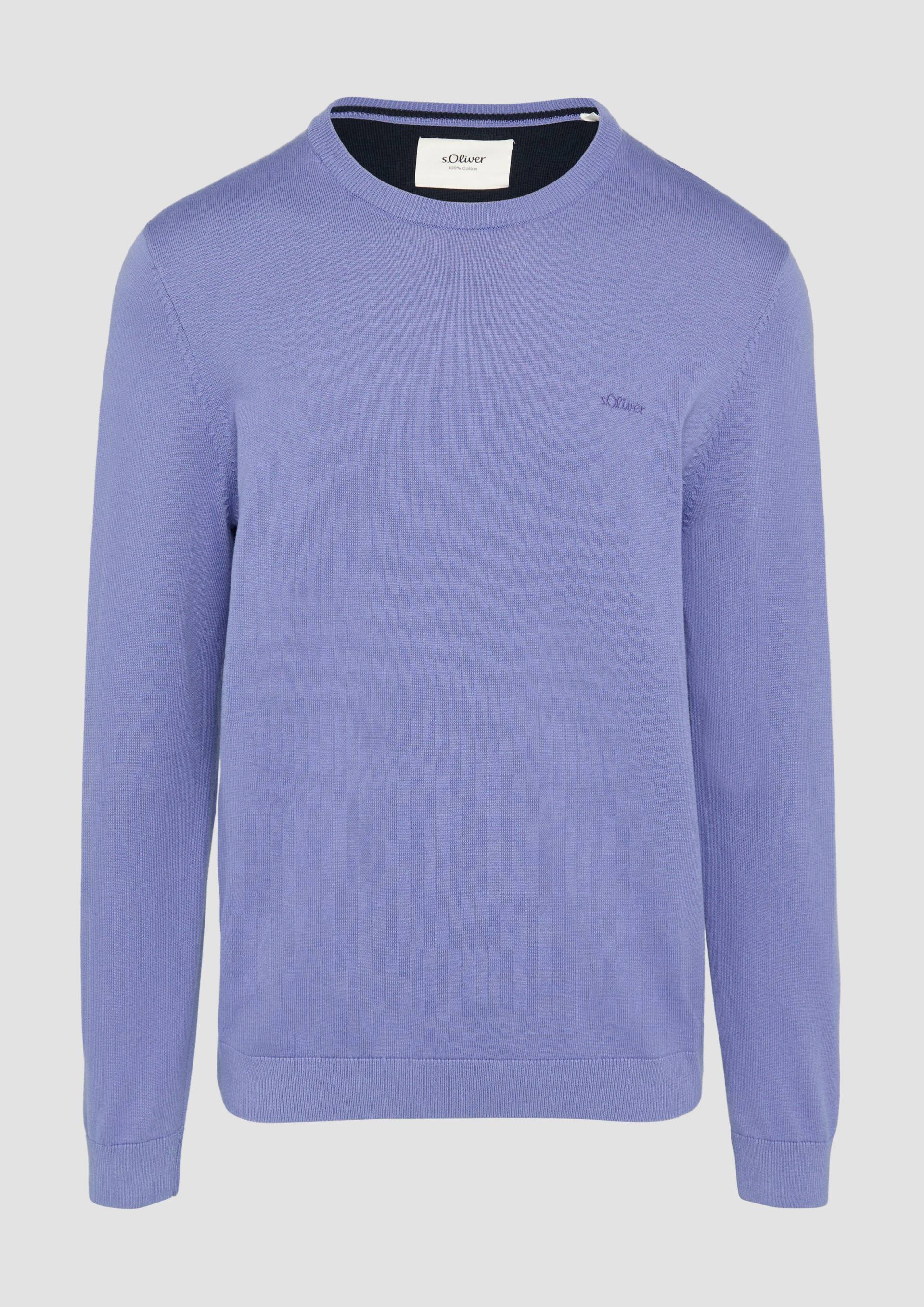 s.Oliver - Strickpullover mit Logo-Stickerei, Herren, blau s.Oliver - Strickpullover mit Logo-Stickerei, Herren, blau von s.Oliver