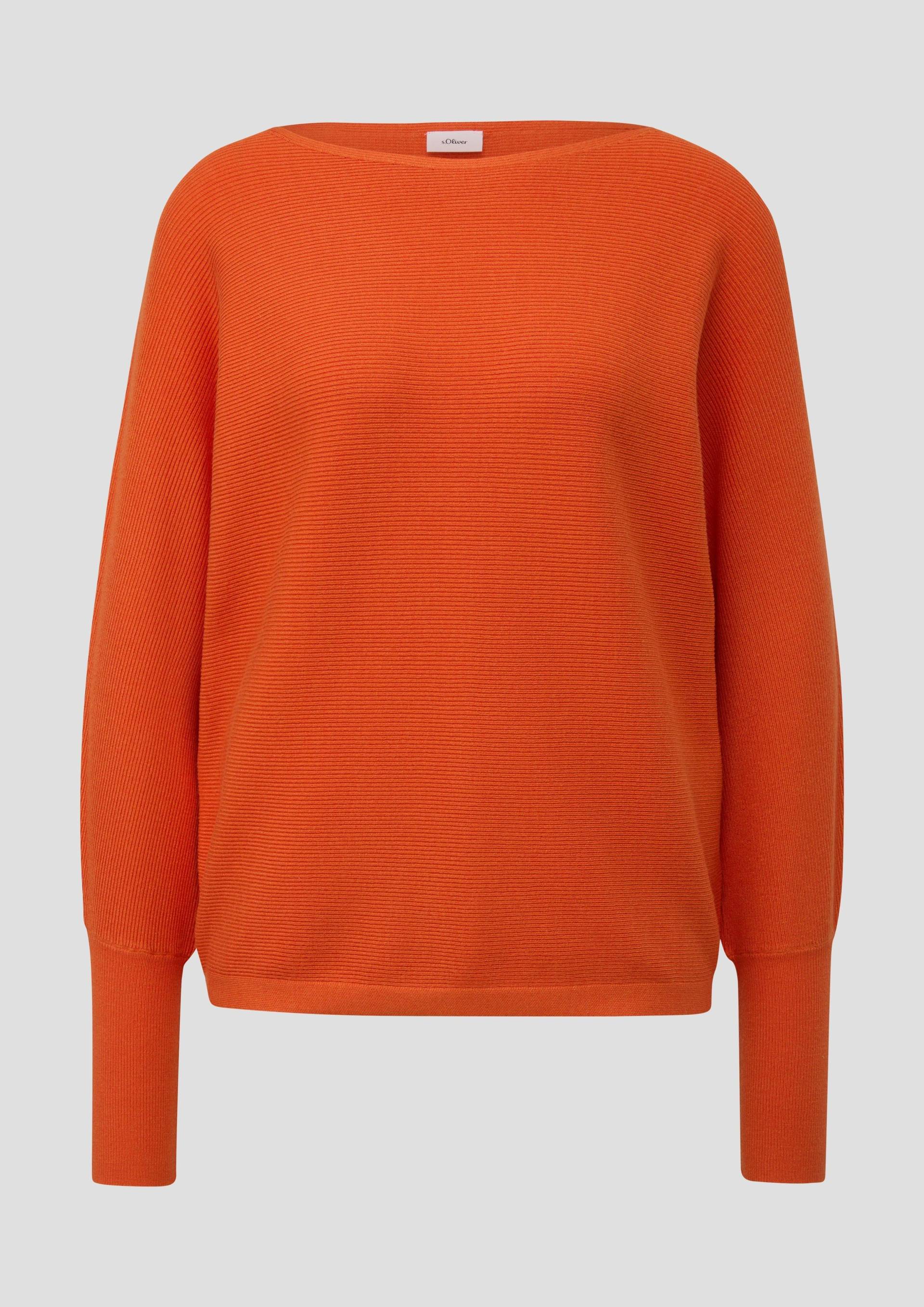 s.Oliver - Strickpullover mit Musterstruktur, Damen, gelb|orange von s.Oliver