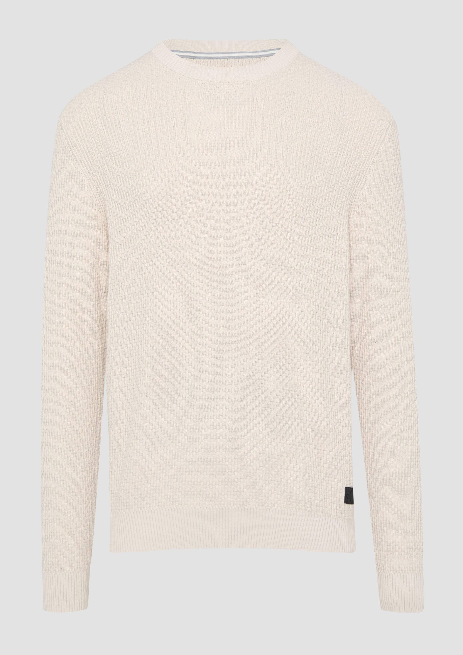 s.Oliver - Strickpullover mit Musterstruktur, Herren, creme von s.Oliver