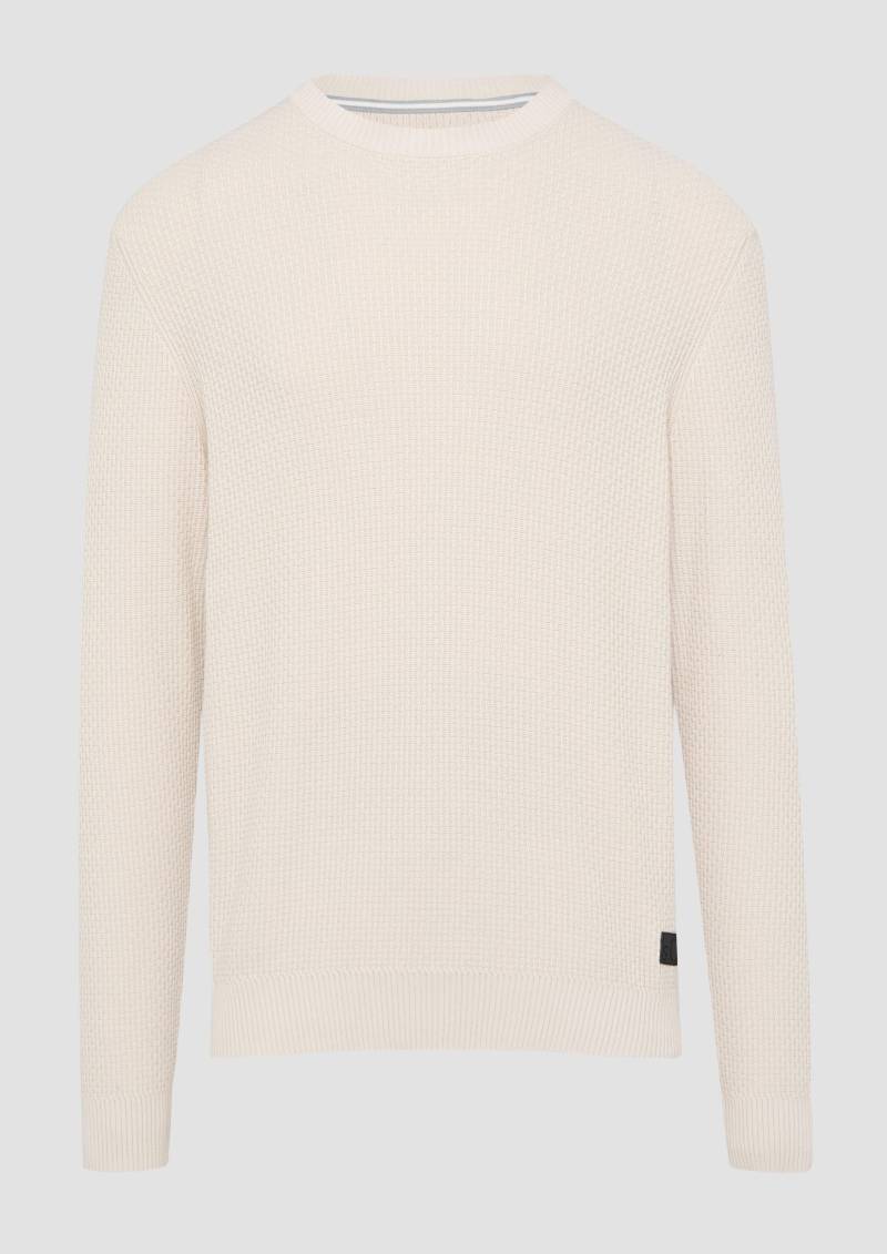 s.Oliver - Strickpullover mit Musterstruktur, Herren, creme von s.Oliver
