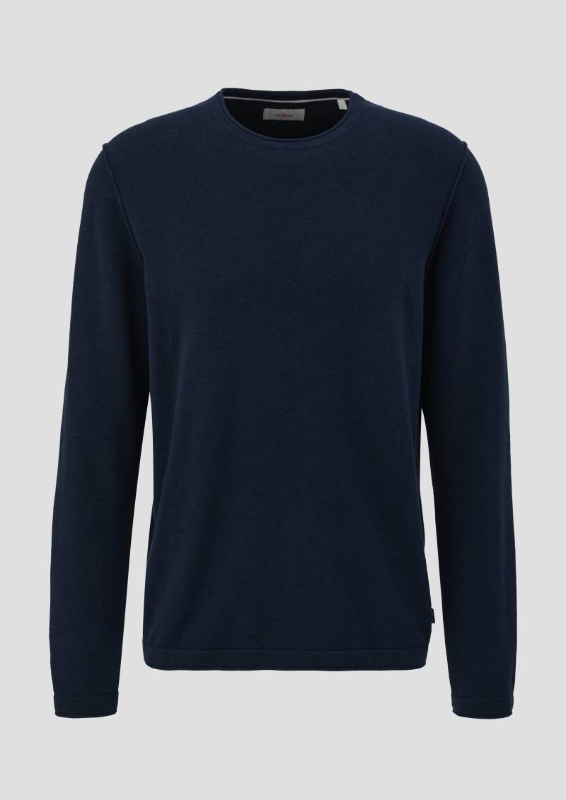 s.Oliver - Strickpullover mit Rollkante, Herren, blau von s.Oliver