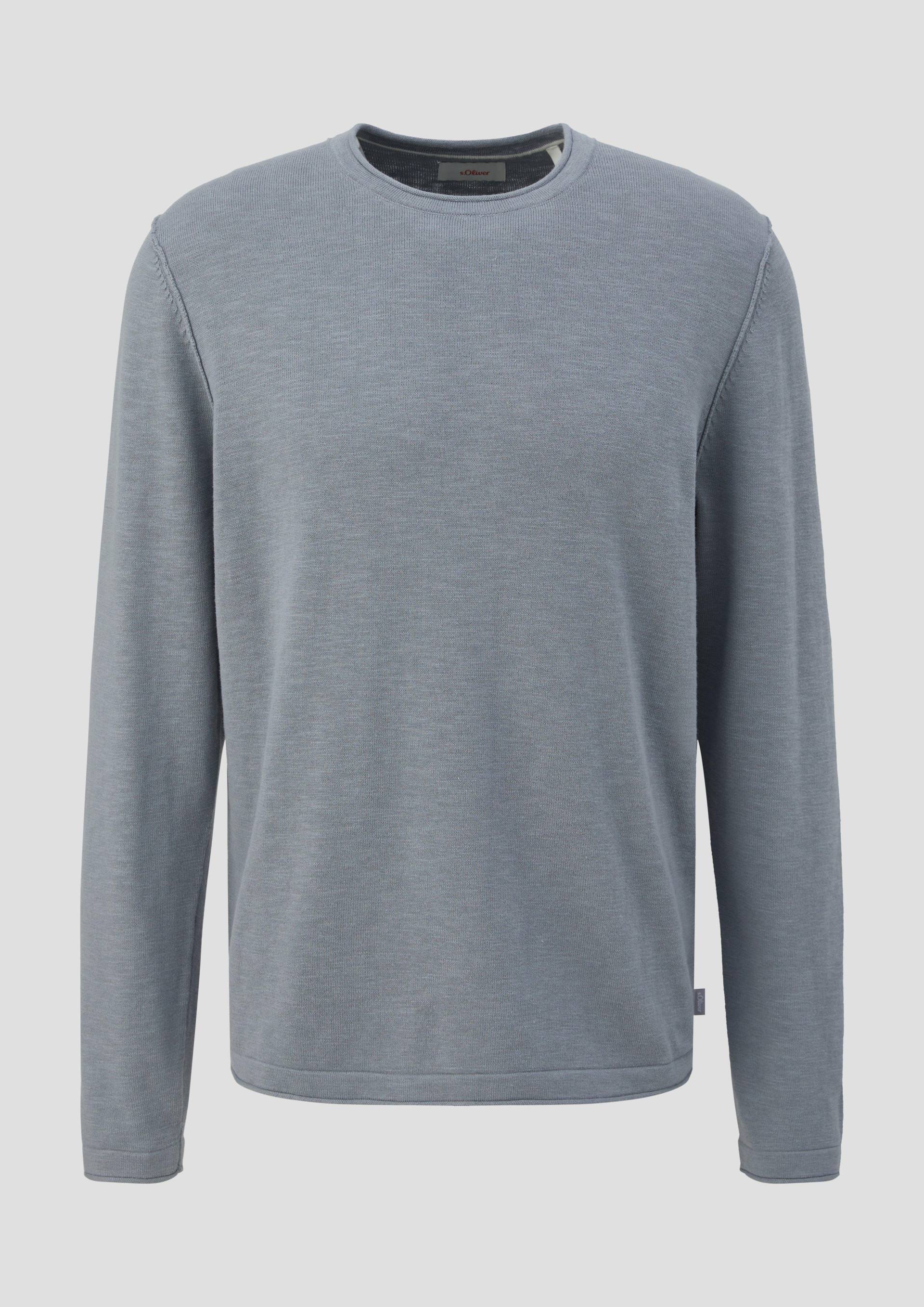 s.Oliver - Strickpullover mit Rollkante, Herren, grau von s.Oliver