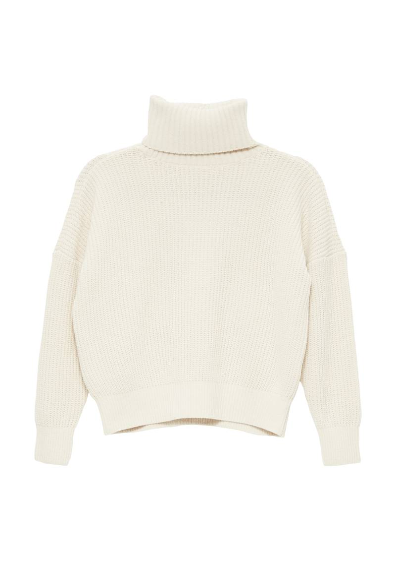 s.Oliver - Strickpullover mit Rollkragen im Relaxed Fit, Mädchen, Beige von s.Oliver