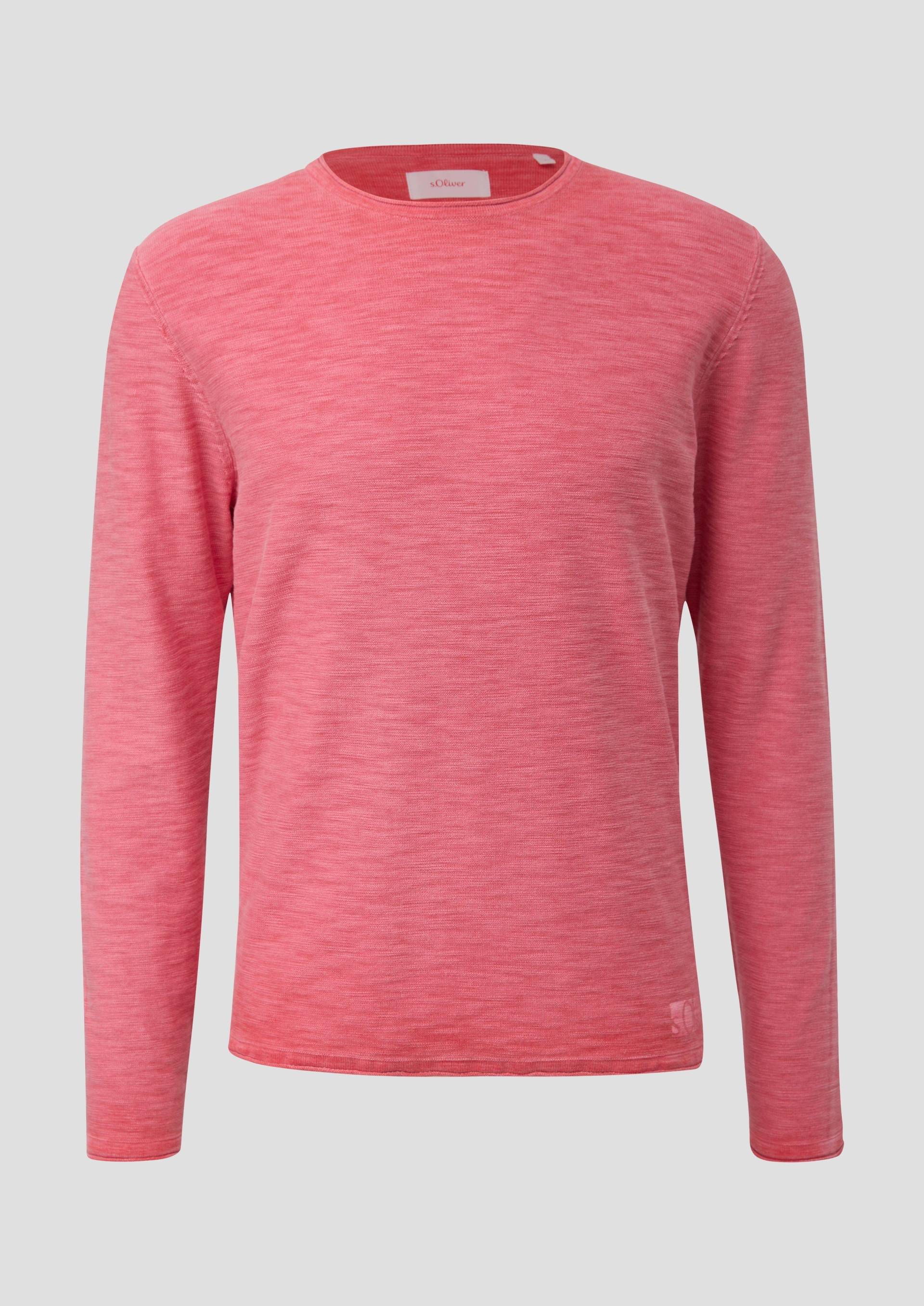 s.Oliver - Strickpullover mit Rollsaum, Herren, Rosa von s.Oliver