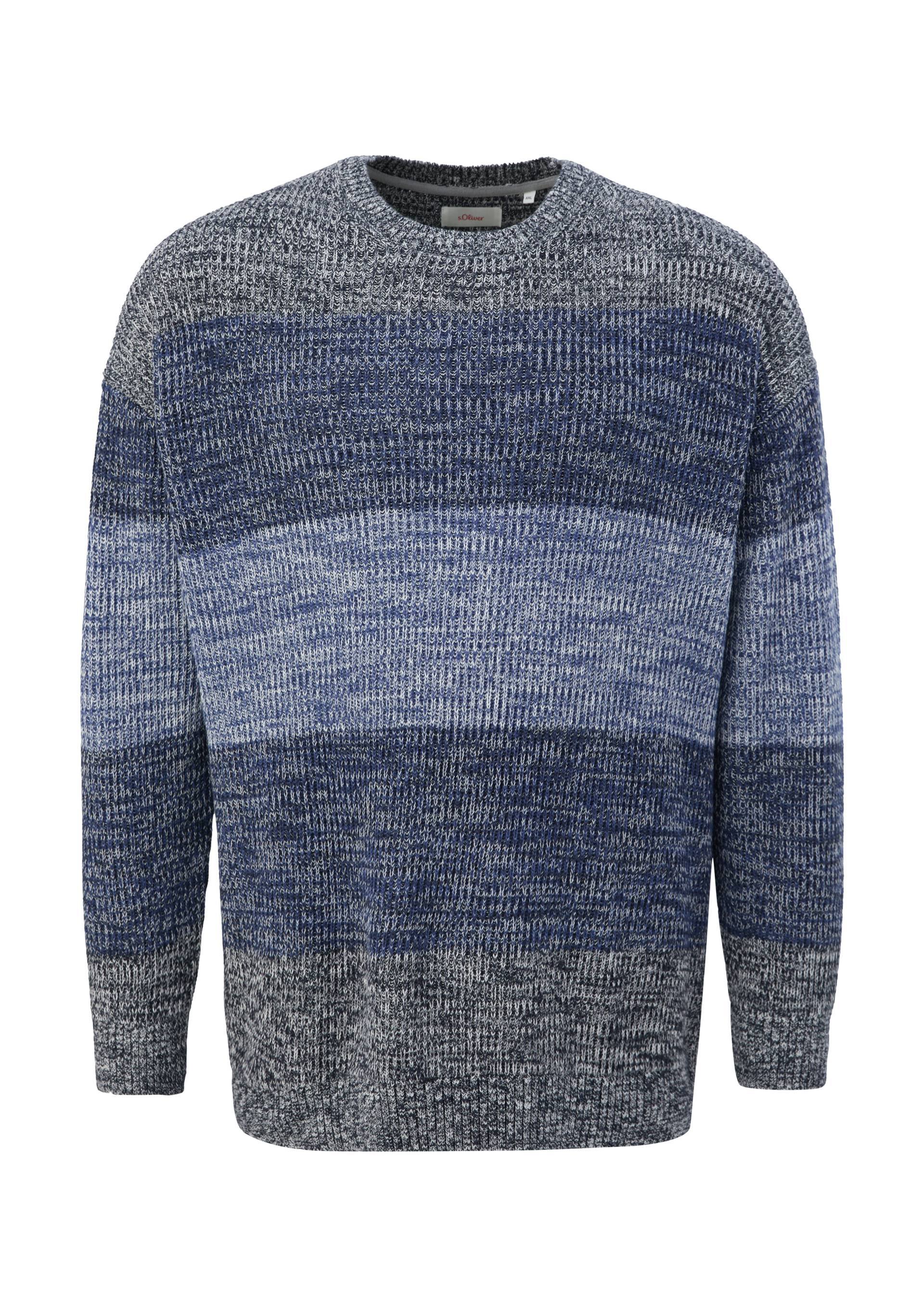 s.Oliver - Strickpullover mit Streifen, Herren, blau|grau von s.Oliver