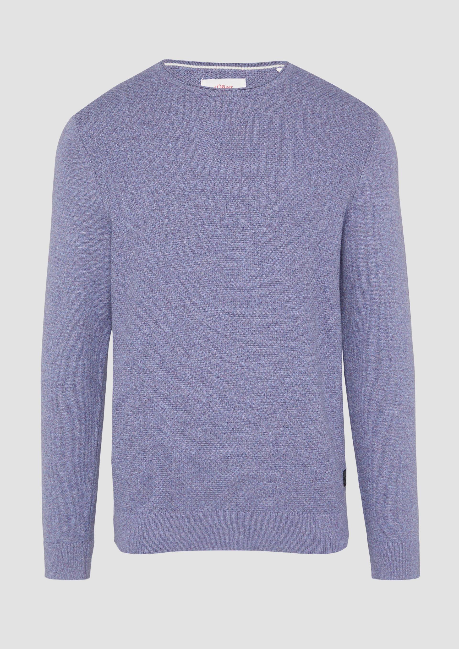 s.Oliver - Strickpullover mit Strukturmix und Logo-Patch, Herren, lila s.Oliver - Strickpullover mit Strukturmix und Logo-Patch, Herren, lila von s.Oliver