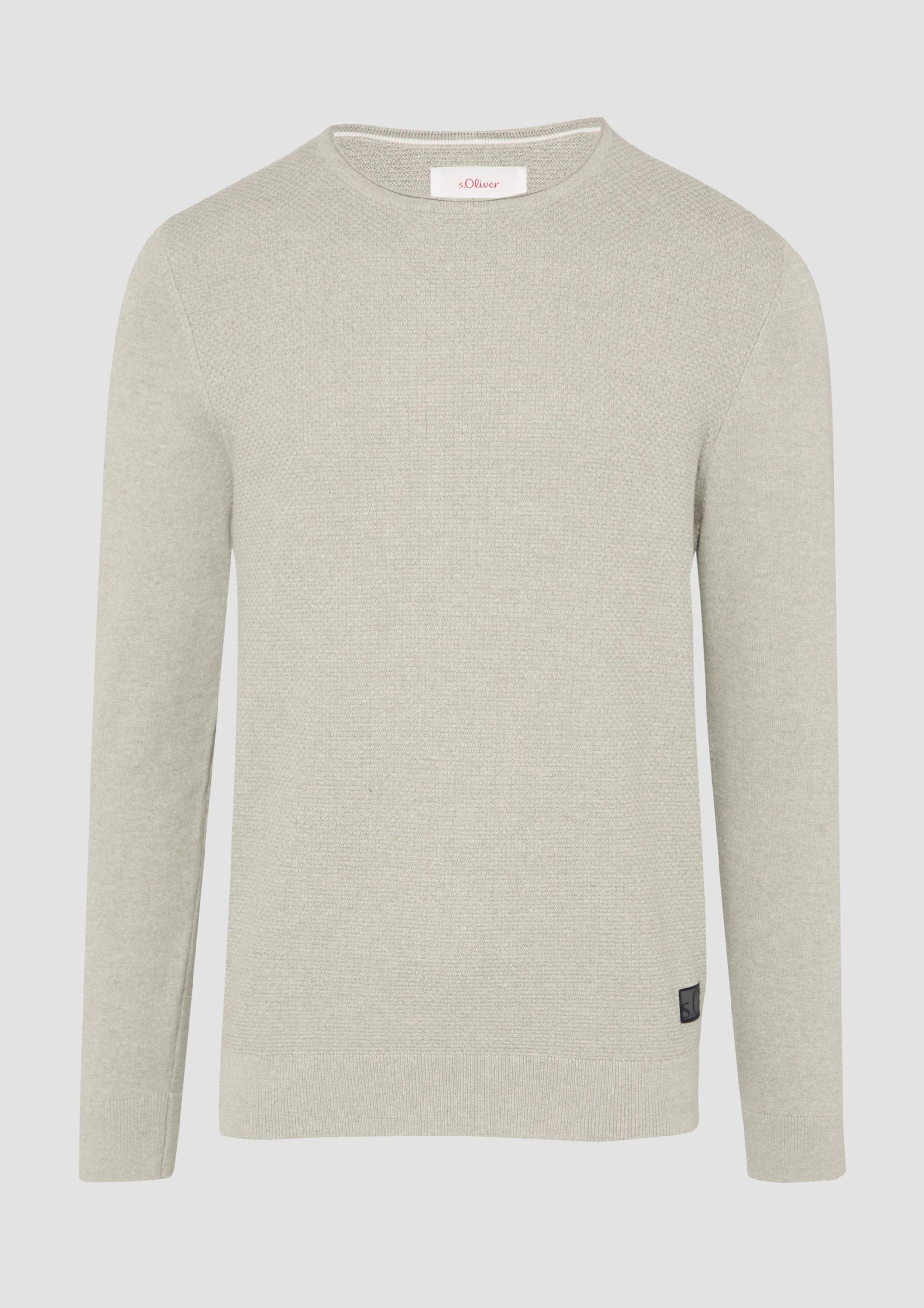 s.Oliver - Strickpullover mit Strukturmix und Logo-Patch, Herren, weiß s.Oliver - Strickpullover mit Strukturmix und Logo-Patch, Herren, weiß von s.Oliver