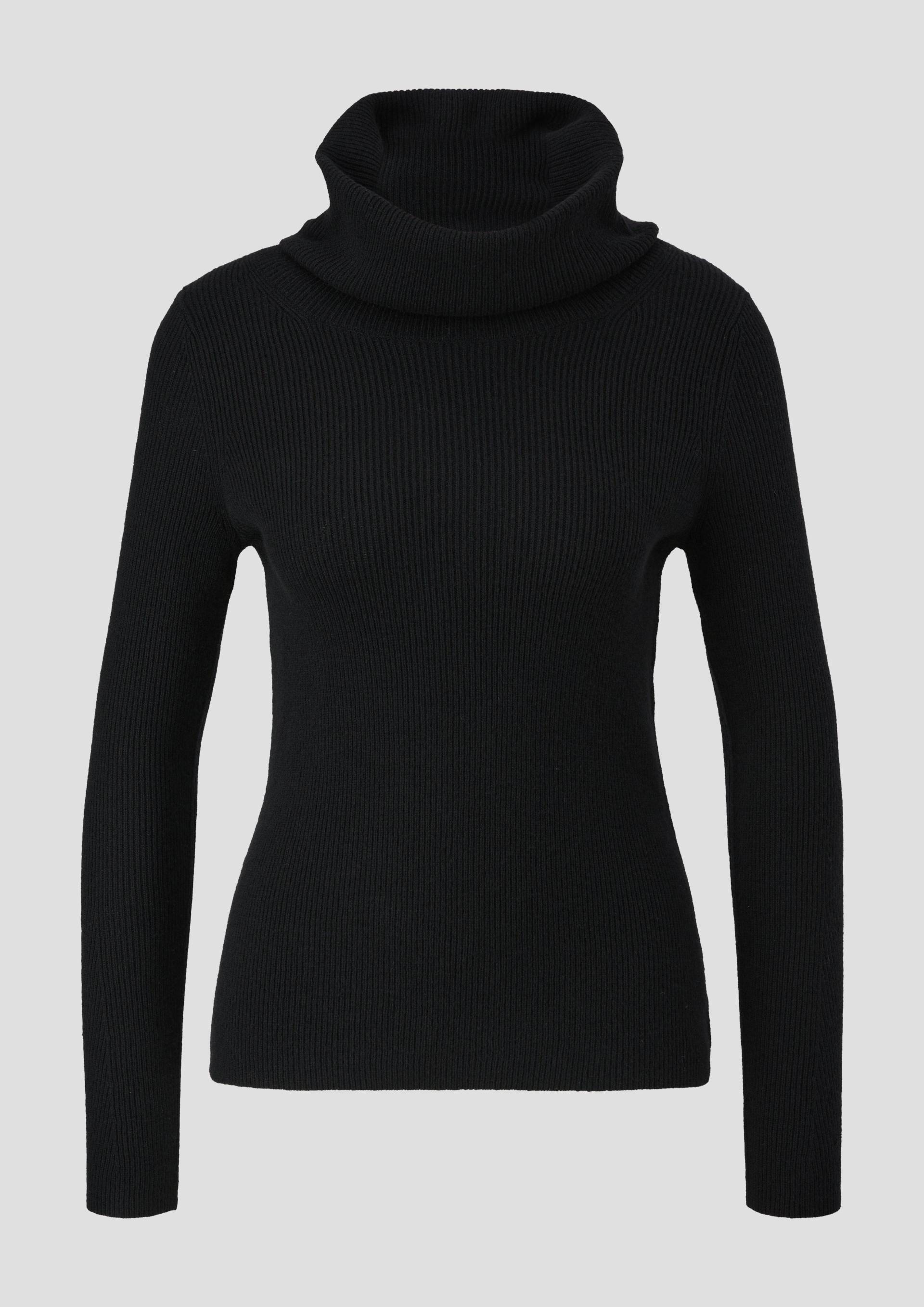 s.Oliver - Strickpullover mit Turtleneck, Damen, schwarz von s.Oliver