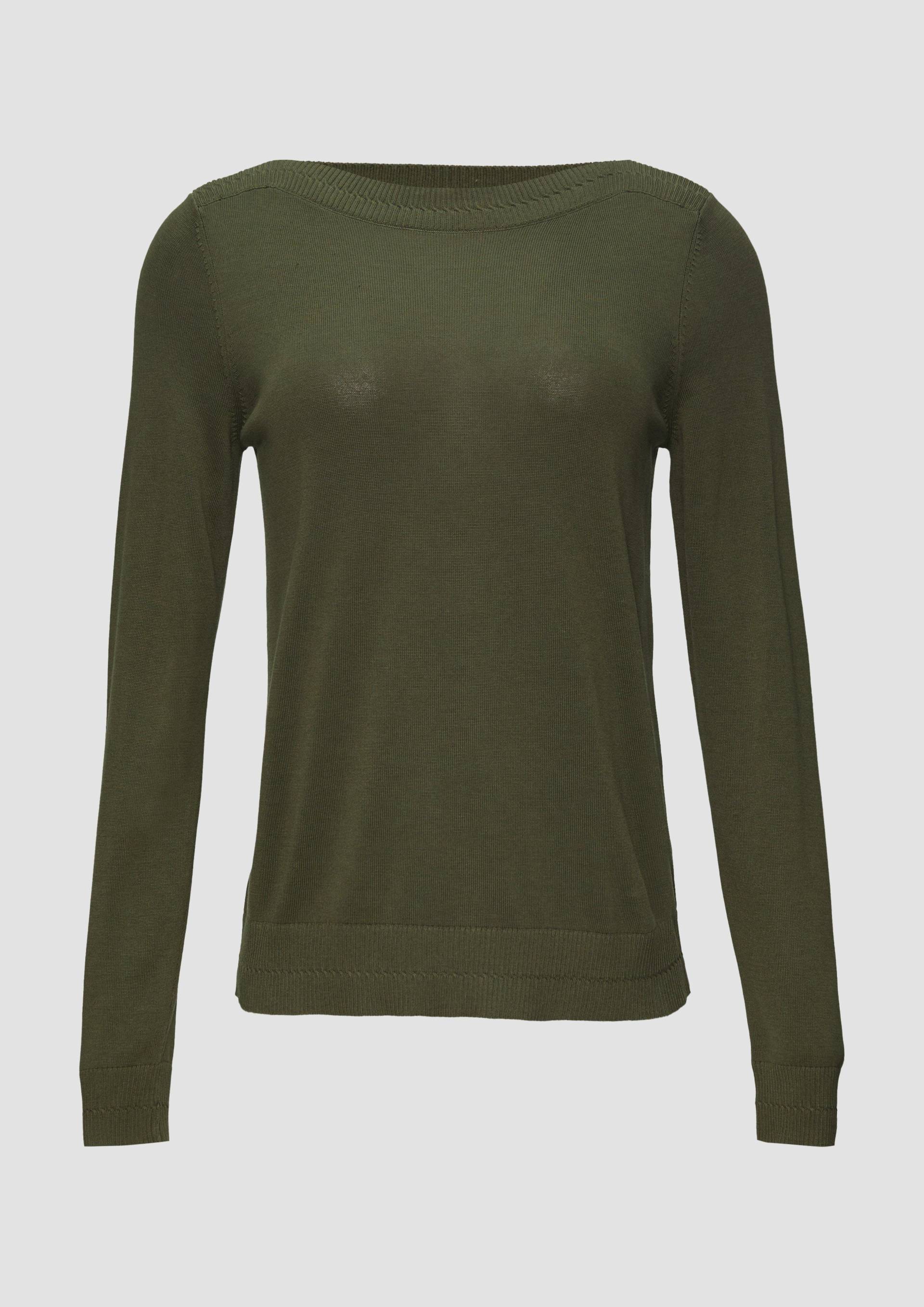 s.Oliver - Strickpullover mit U-Boot-Ausschnitt, Damen, Grün von s.Oliver