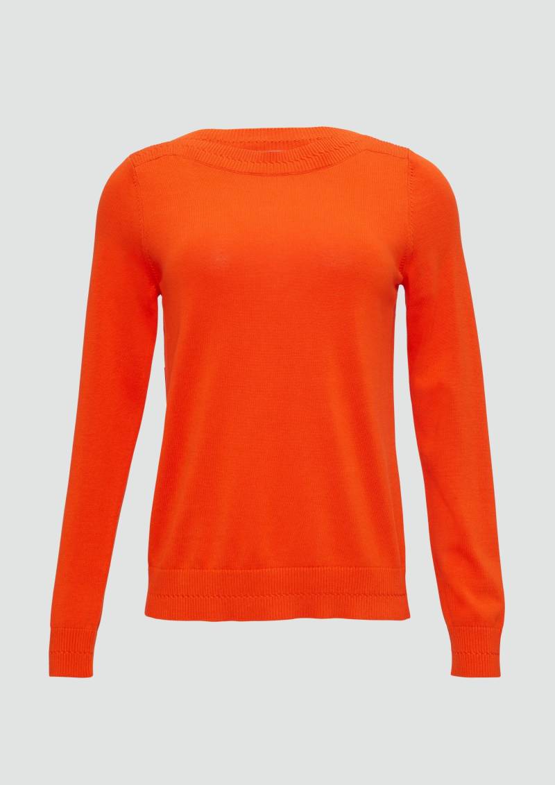 s.Oliver - Strickpullover mit U-Boot-Ausschnitt, Damen, Orange von s.Oliver