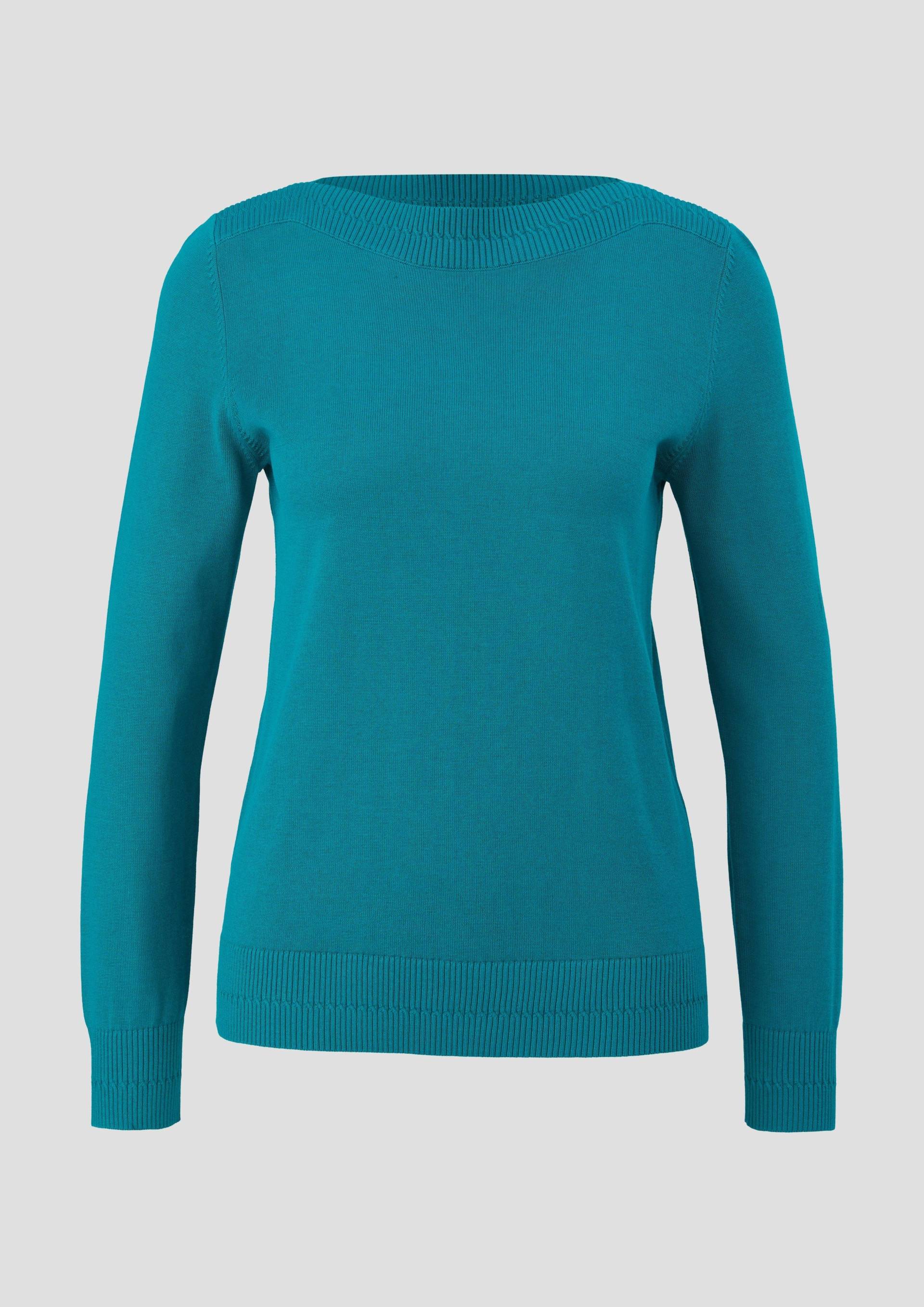 s.Oliver - Strickpullover mit U-Boot-Ausschnitt, Damen, türkis von s.Oliver