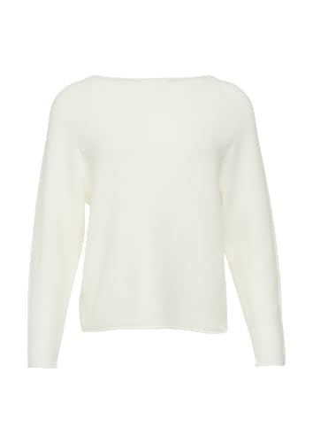 Strickpullover mit U-Boot-Ausschnitt und Rollsaum Creme 46 von s.Oliver