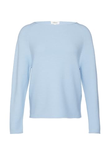 Strickpullover mit U-Boot-Ausschnitt und Rollsaum hellblau 36 von s.Oliver