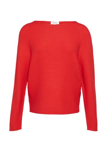 Strickpullover mit U-Boot-Ausschnitt und Rollsaum rot 38 von s.Oliver