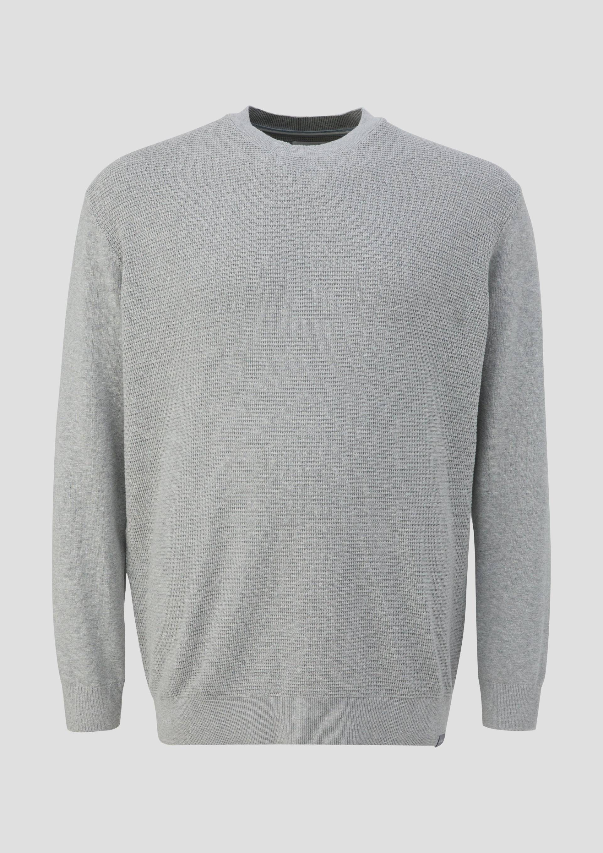 s.Oliver - Strickpullover mit Waffelpiqué-Muster, Herren, grau von s.Oliver