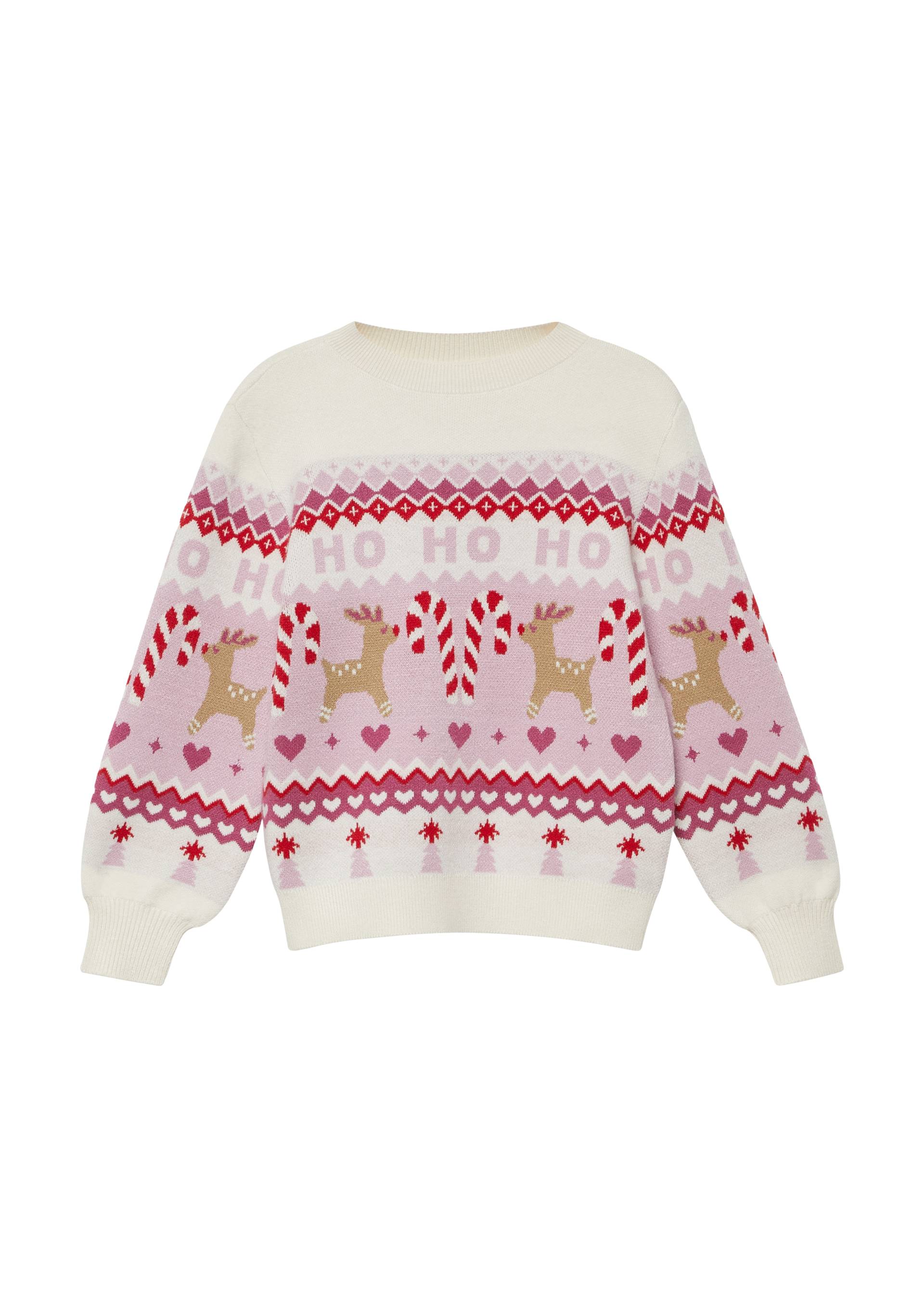 s.Oliver - Strickpullover mit Weihnachtsmotiven, Kinder, creme|mehrfarbig von s.Oliver