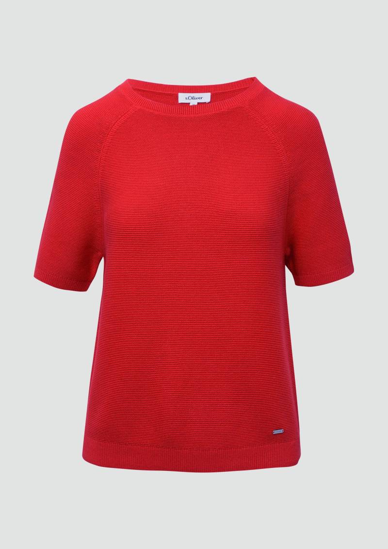 s.Oliver - Strickpullover mit feiner Rippstruktur, Damen, rot von s.Oliver