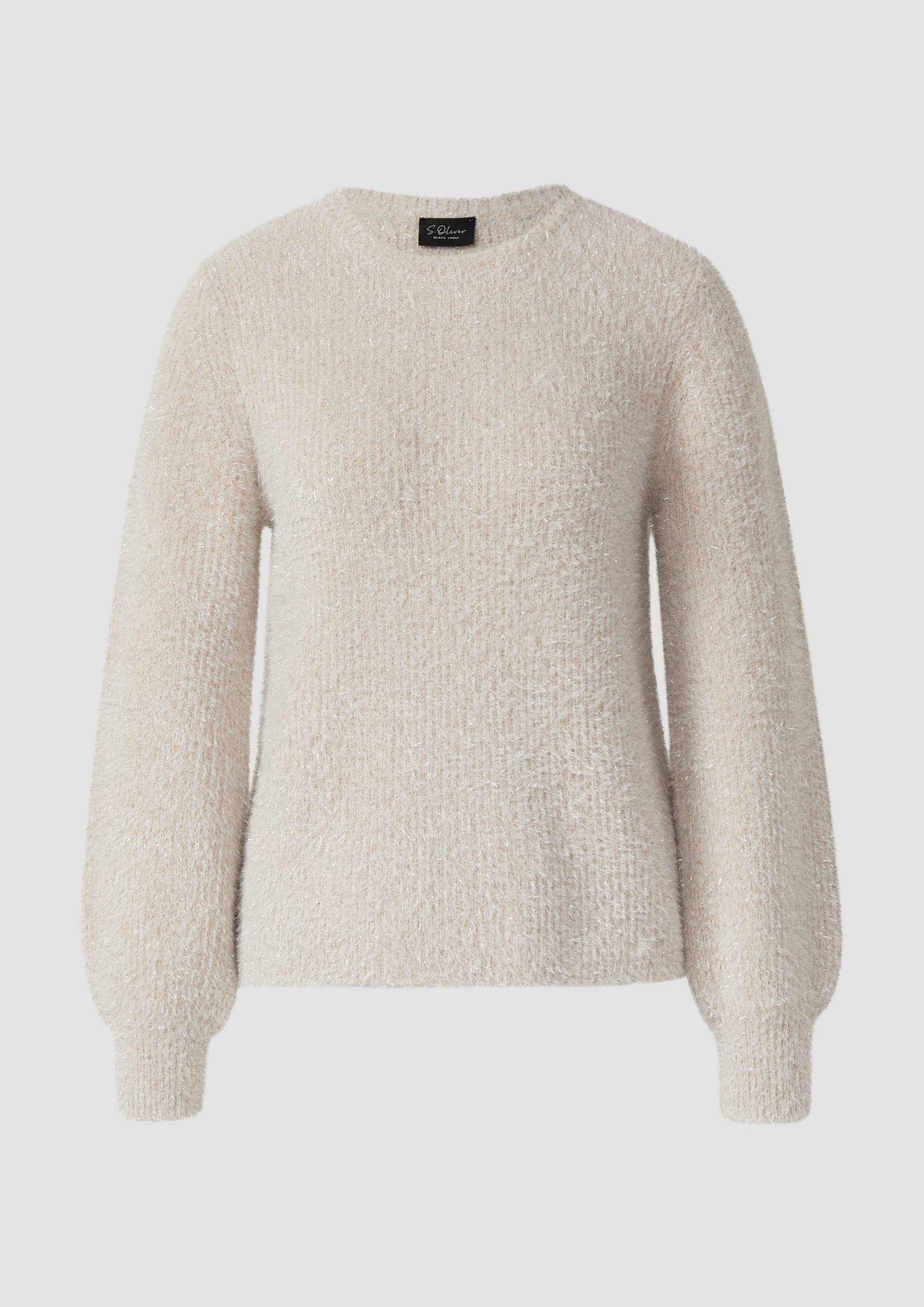 s.Oliver - Flauschiger Strickpullover mit Glitzergarn, Damen, Beige von s.Oliver