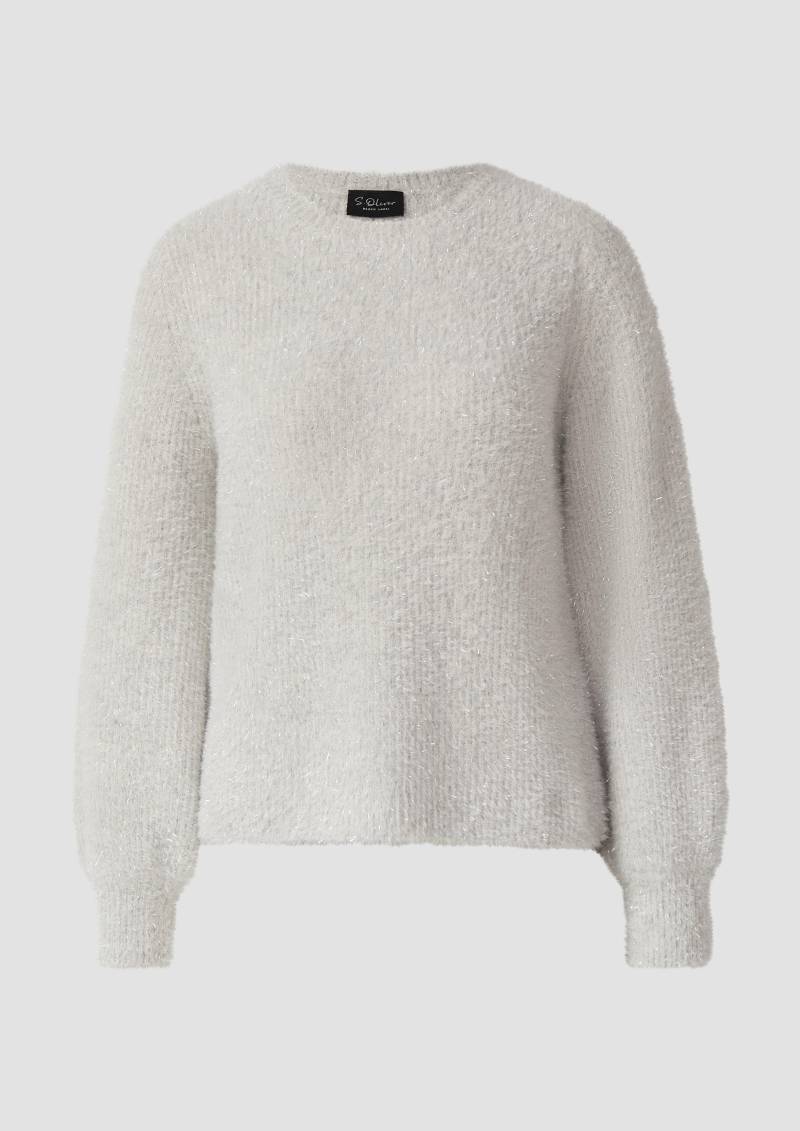 s.Oliver - Flauschiger Strickpullover mit Glitzergarn, Damen, Beige von s.Oliver